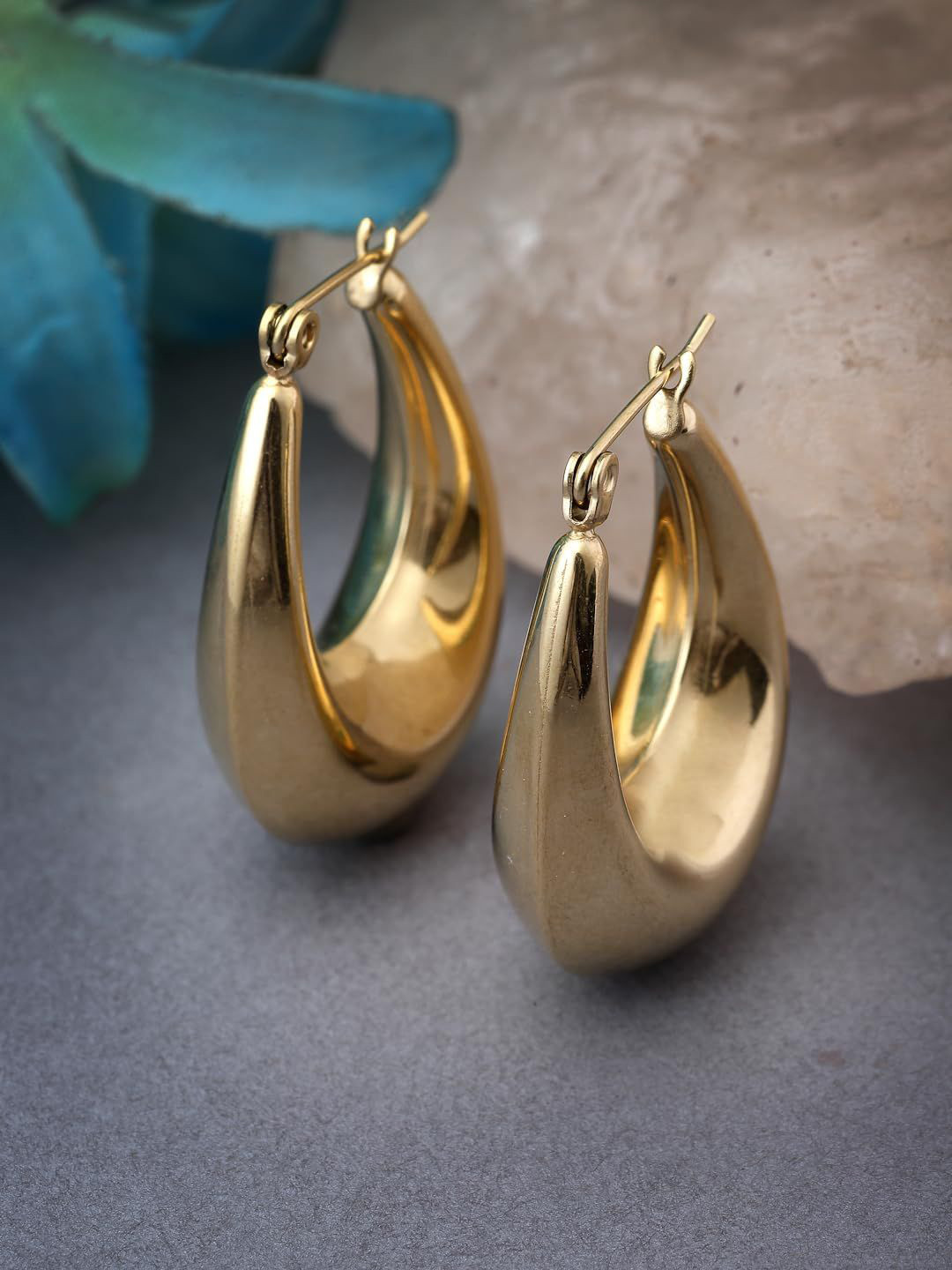 

KRENOZ Circular Half Hoop Earrings, Gold