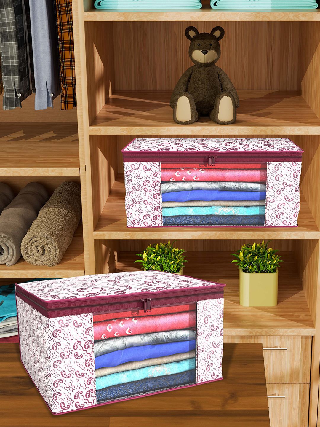 

Kuber Industries Maroon Set of 4 Regular Drawer Organiser Organisers