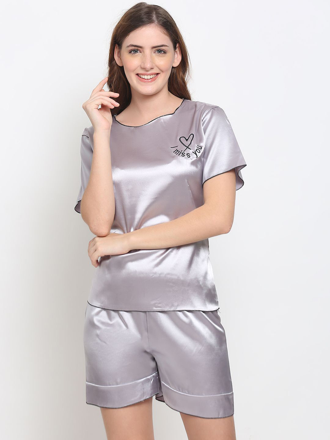 

GRACIT Women Night suit, Grey