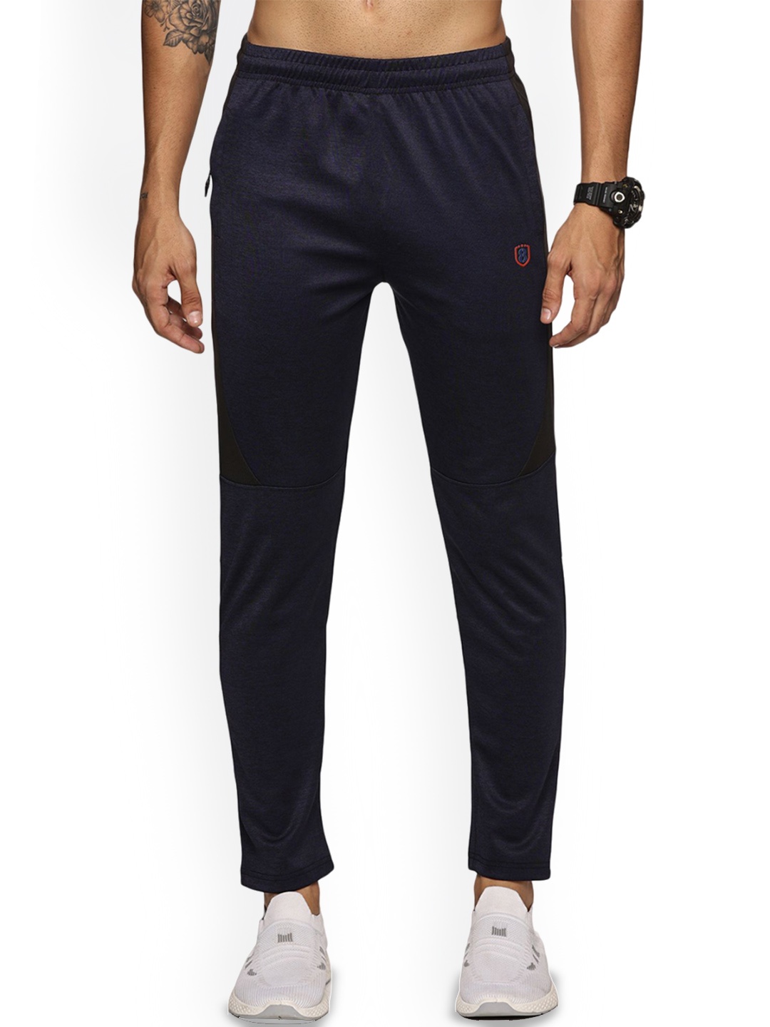 

DOMIN8 Men Slip-On Slim-Fit Track Pants, Navy blue