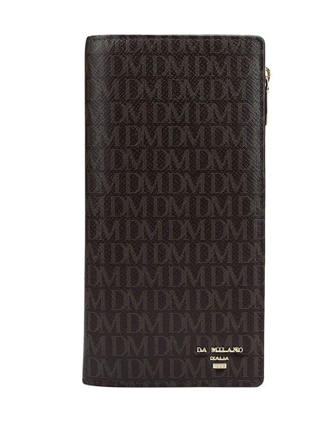 

Da Milano Women Typography Printed Leather Two Fold Wallet, Brown