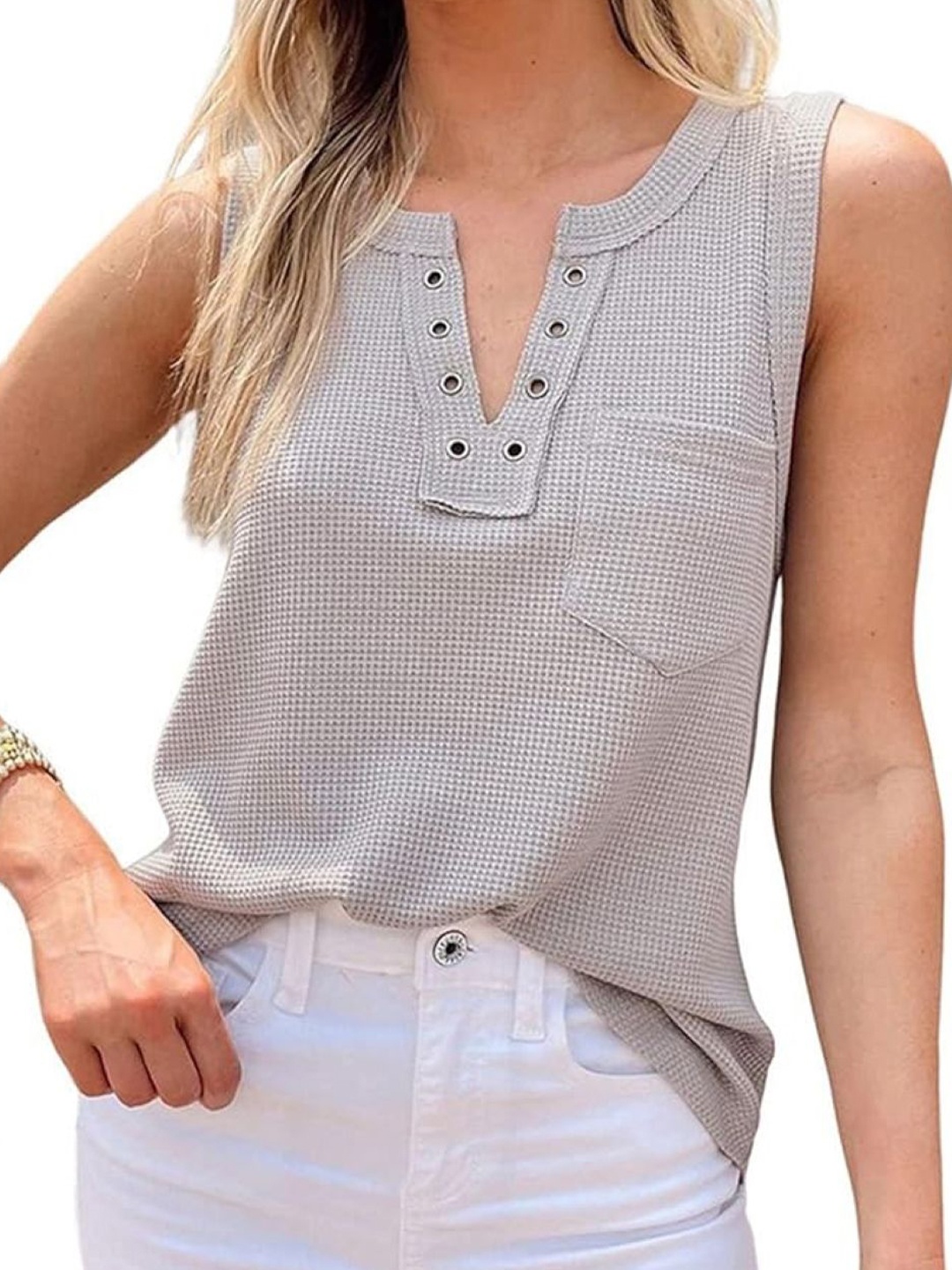 

StyleCast Women Vertical Stripes Self Design Round Neck Top, Grey