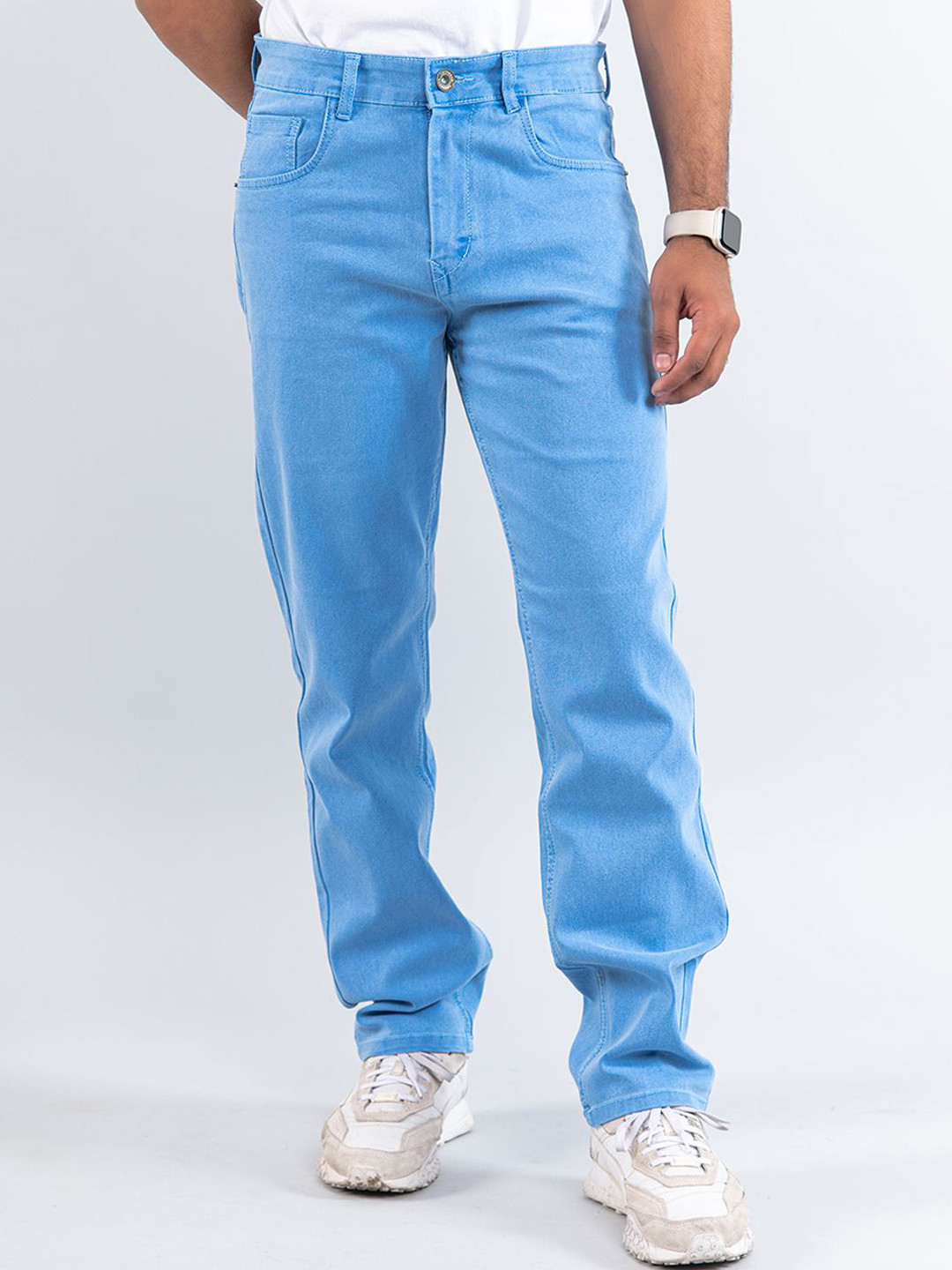 

Tistabene Men Original Straight Fit Mildly Distressed Stretchable Jeans, Blue