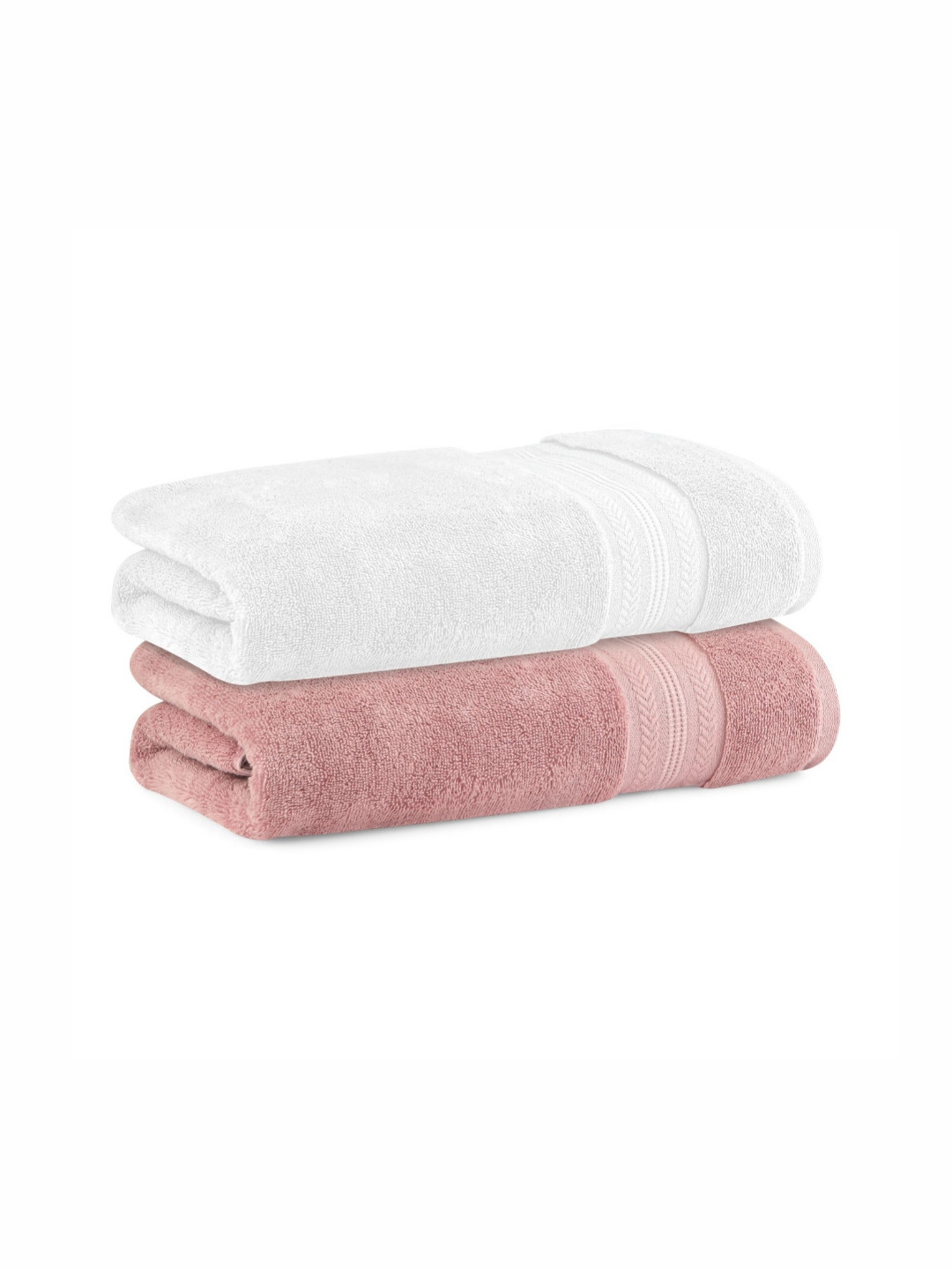 

Himeya Pink & White 2 Pieces Bamboo 600 GSM Bath Towel