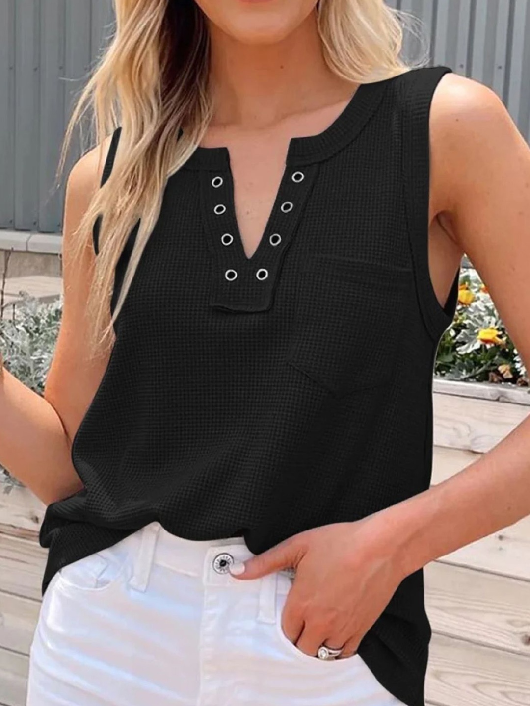 

StyleCast Women Typography Printed Round Neck Top, Black