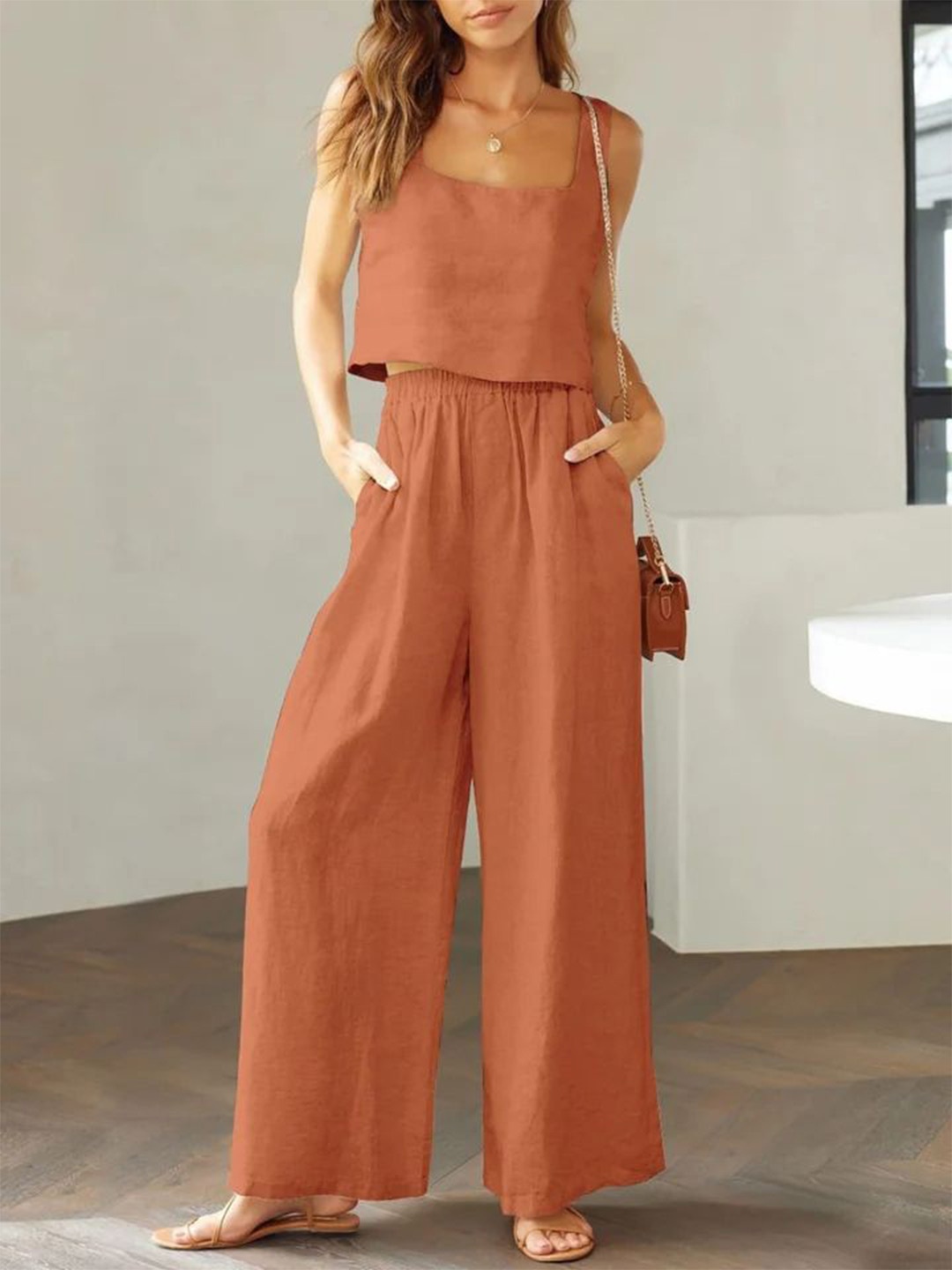 

StyleCast Top with Palazzos, Brown