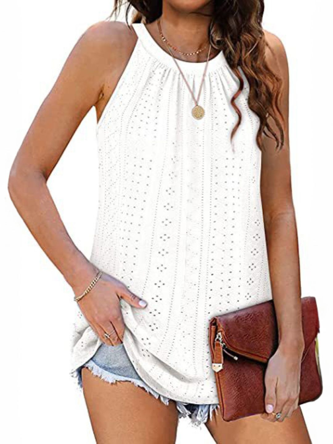 

StyleCast Women Self Design Round Neck Top, White