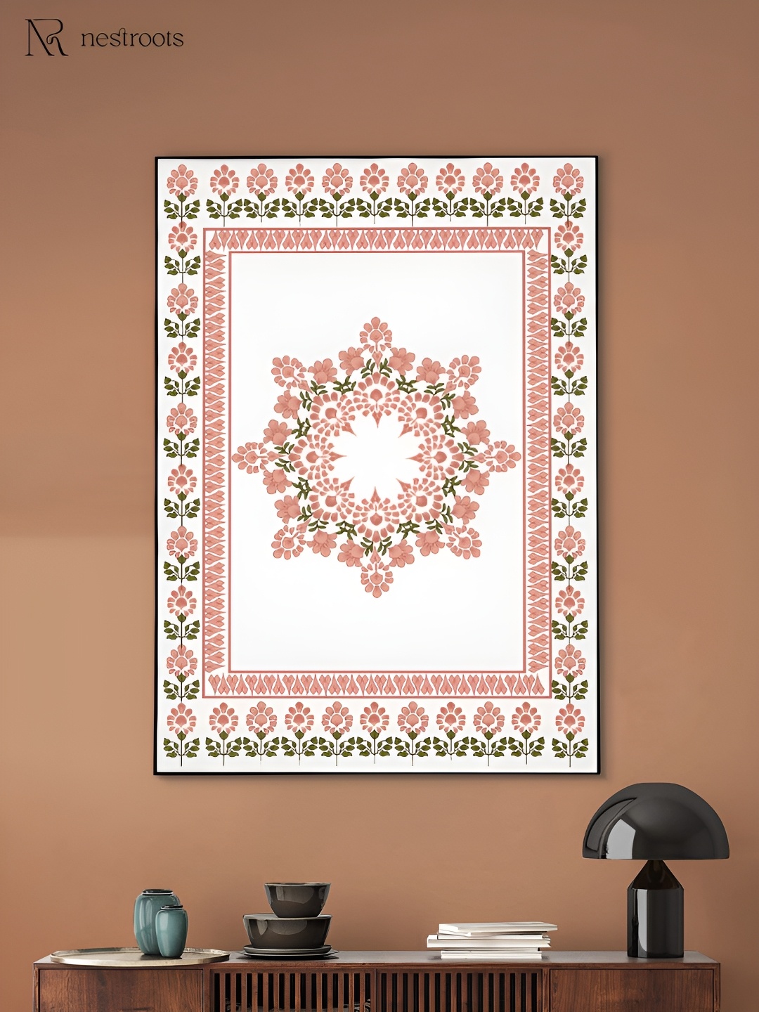

nestroots White & Pink 1 Piece Canvas Floral and Botanical Wall Paintings