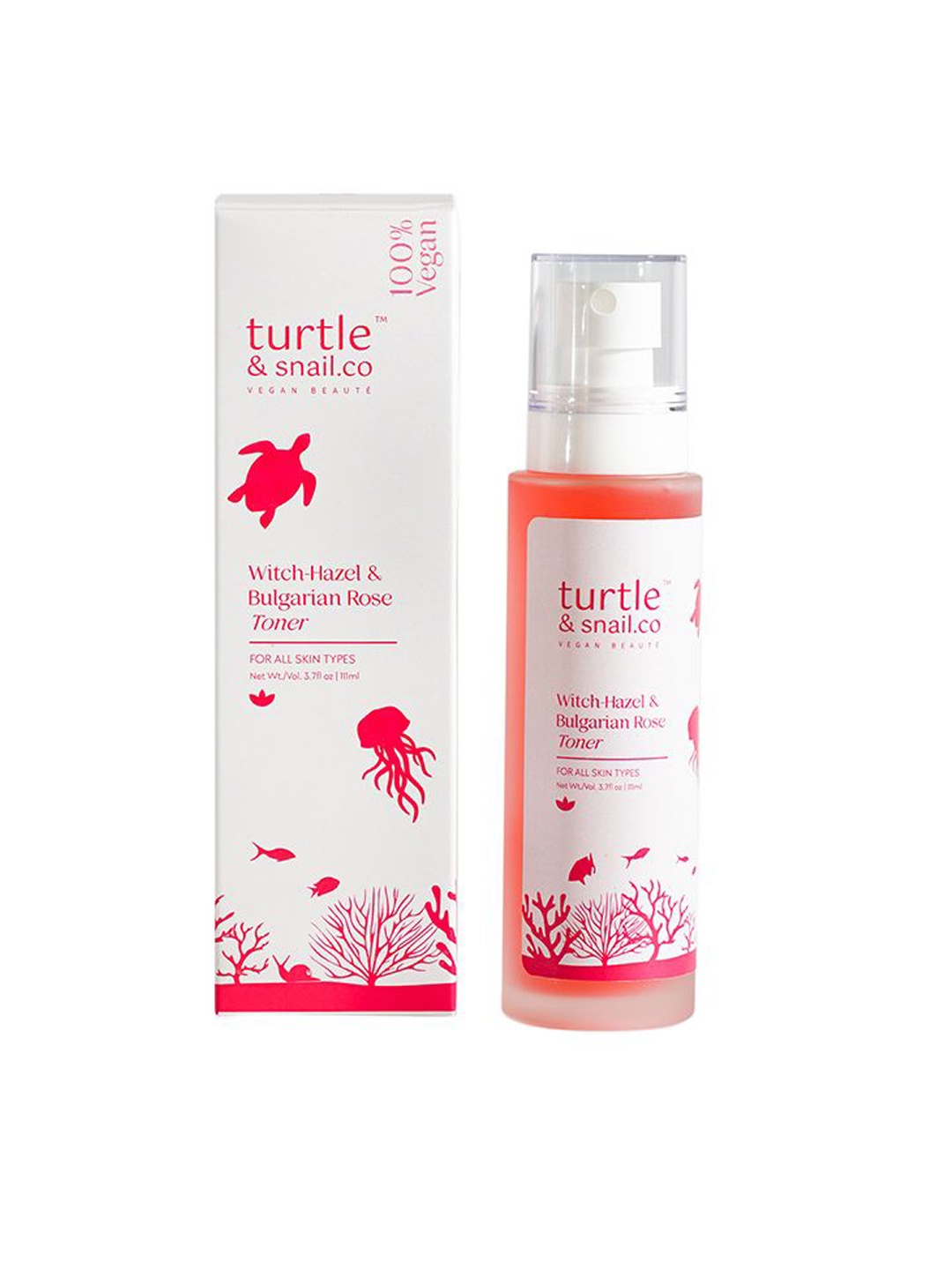 

Turtle & Snail Witch Hazel & Bulgarian Rose Toner For Hydration - 111ml, White