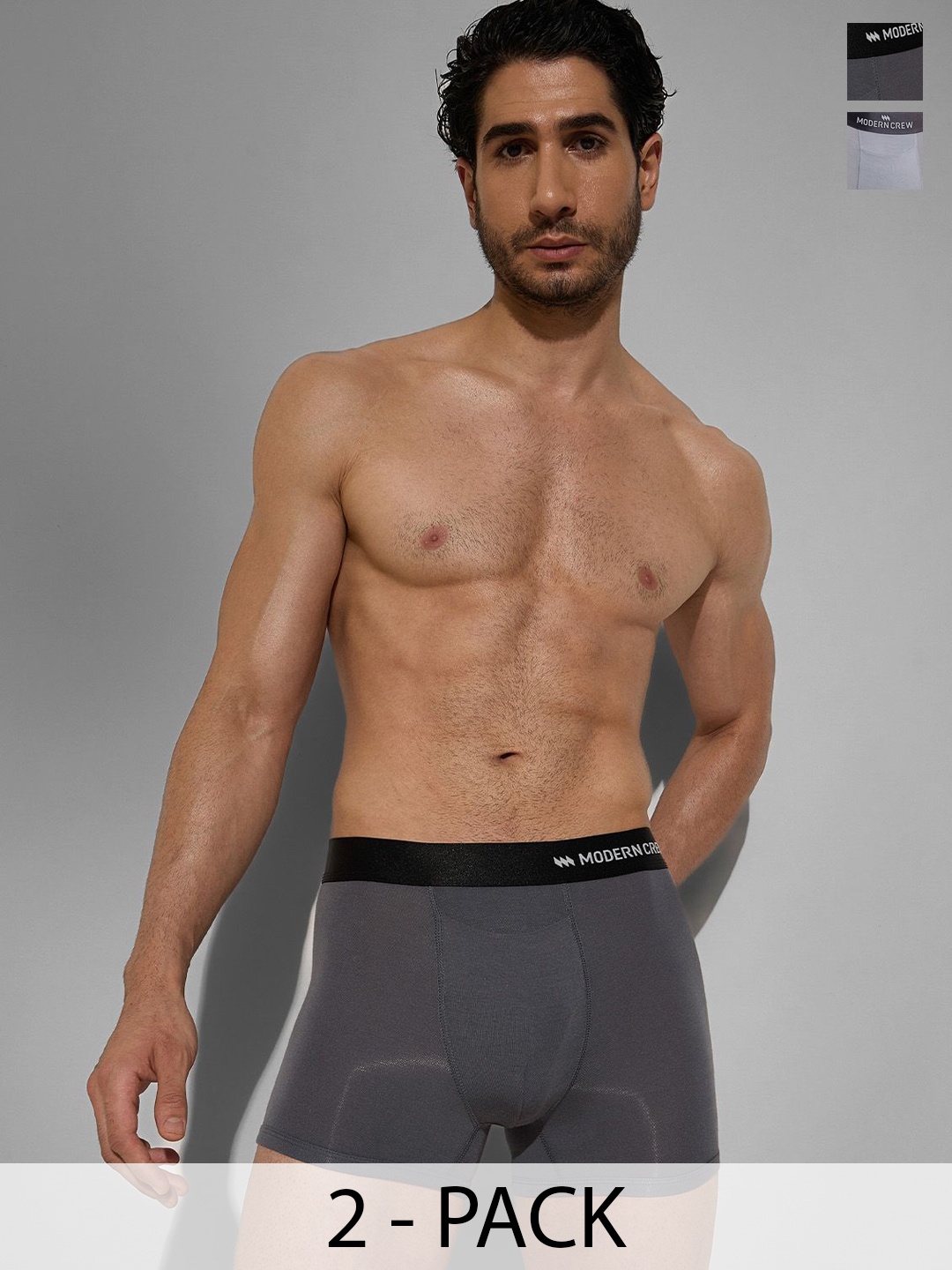 

MODERN CREW Pack Of 2 Breathability Trunks-MC2-ST-002-CL-TG-QR, Grey
