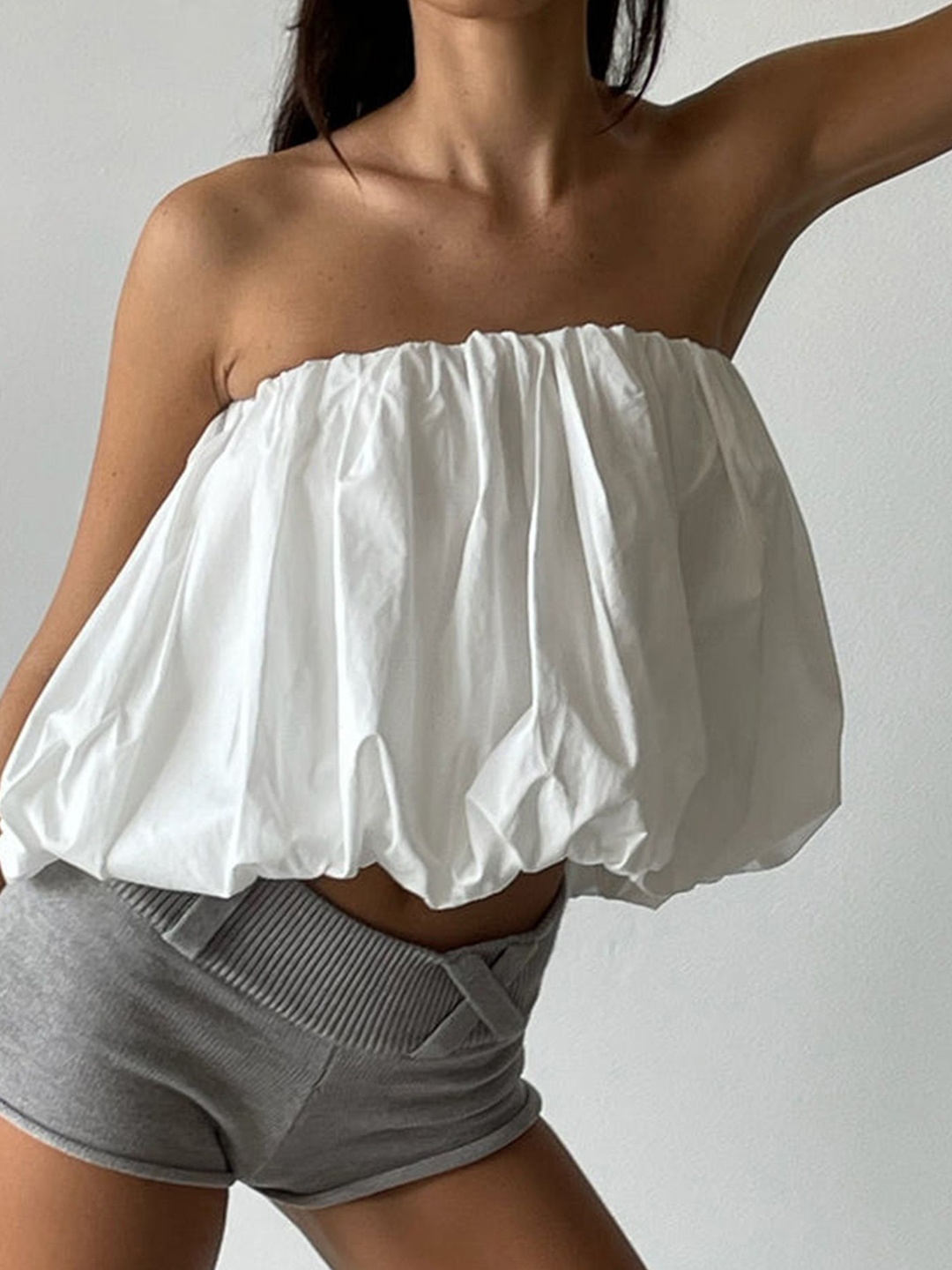 

LULU & SKY Women Solid Off-Shoulder Top, White