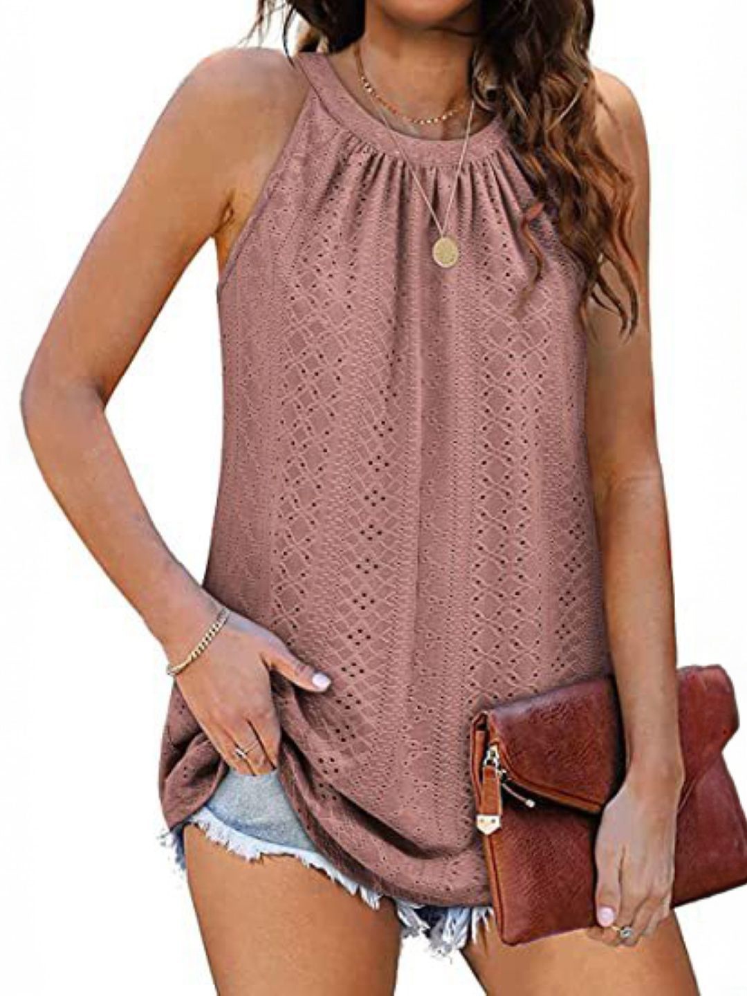 

StyleCast Women Self Design Round Neck Top, Beige