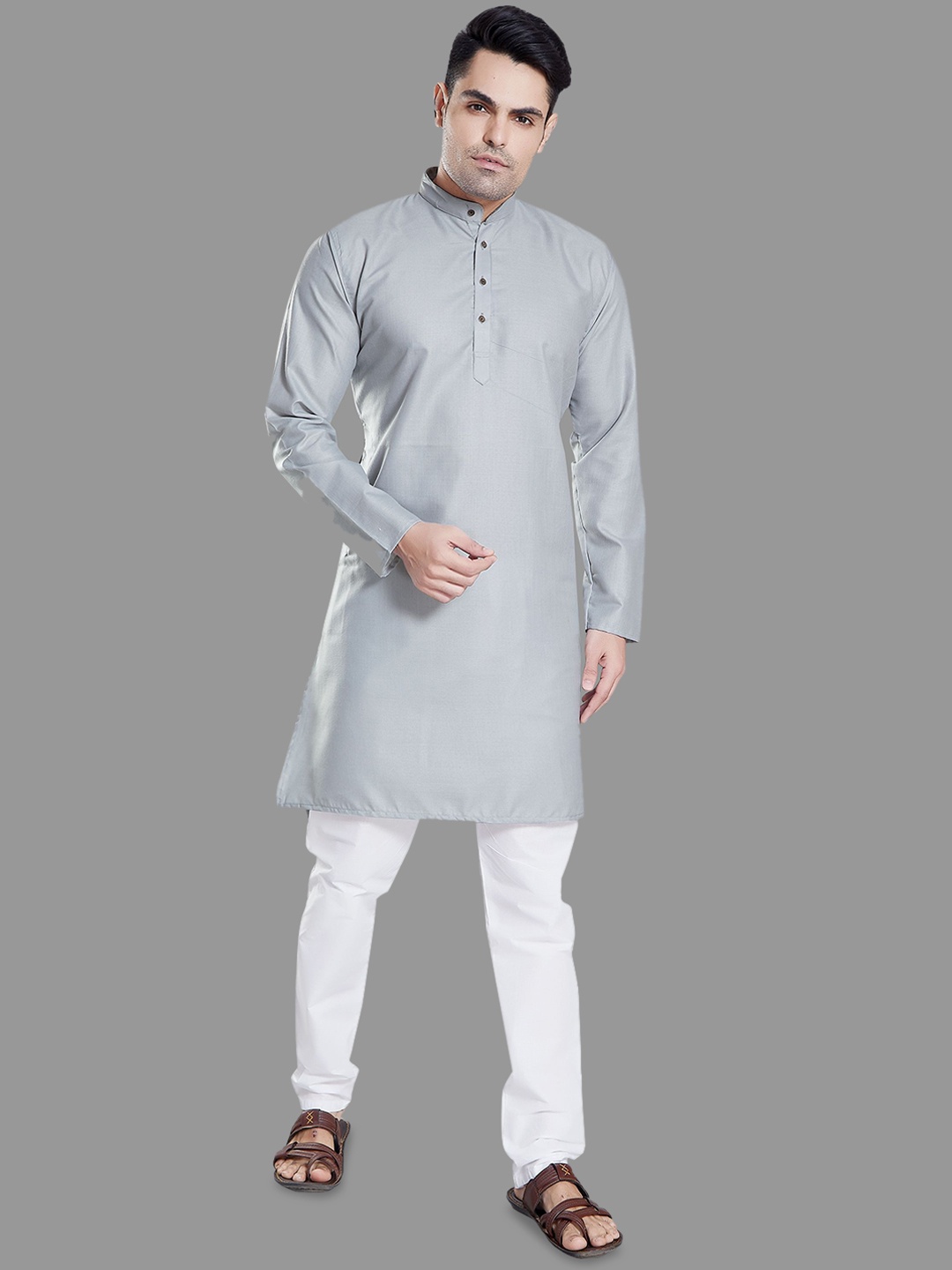 

DIVISIVE Men Regular Kurta with Pyjamas, Grey