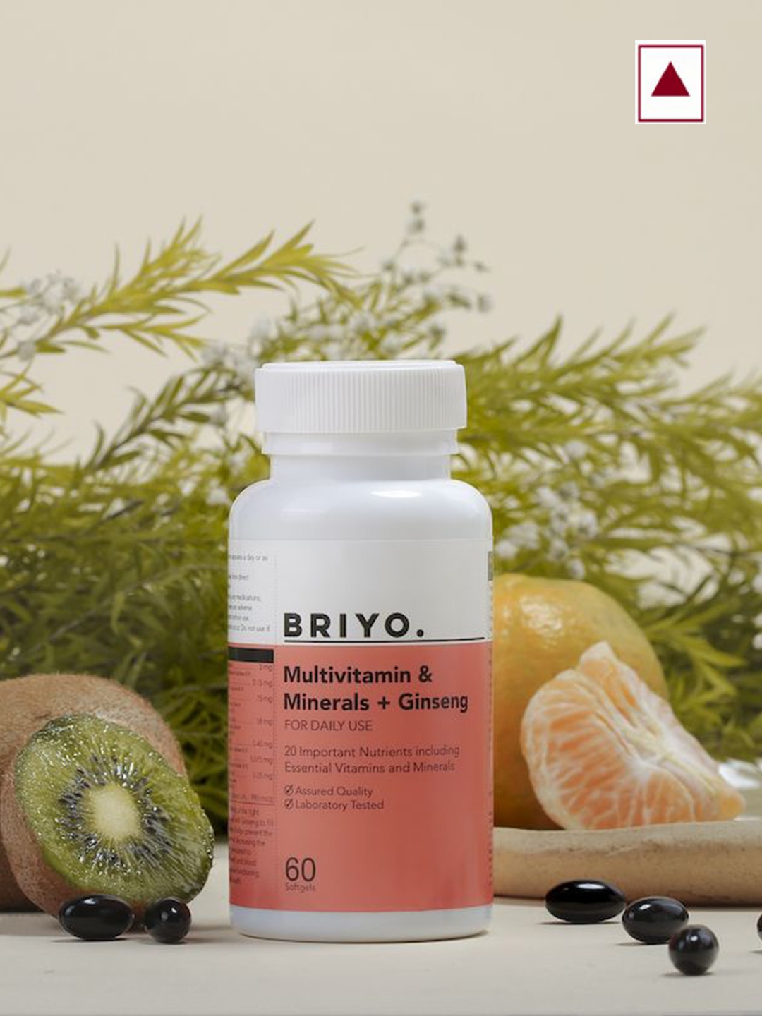 

BRIYO Multivitamin & Minerals Ginseng For Daily Use Capsules- 60 Cap, Black