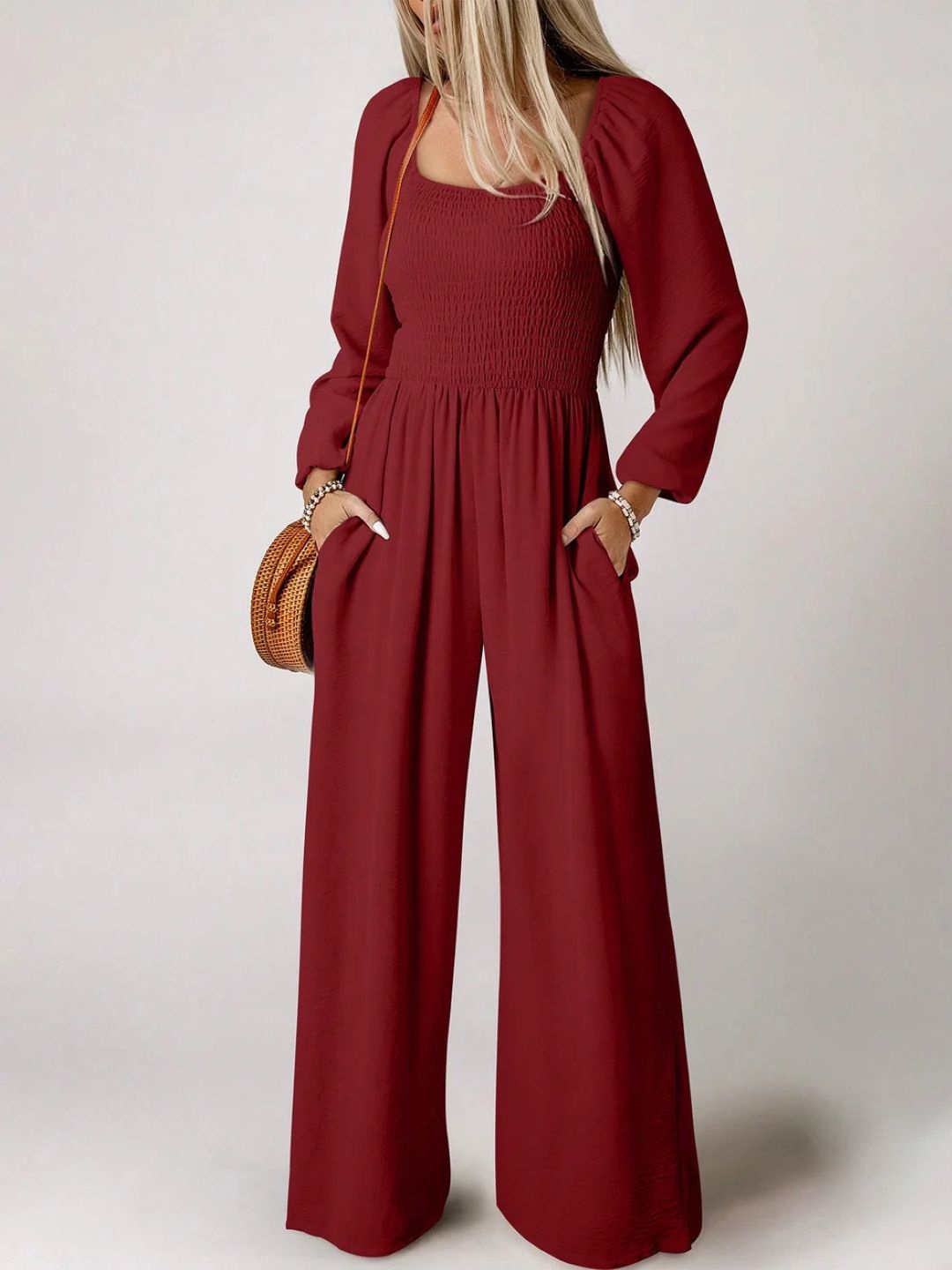 

StyleCast Women Basic Jumpsuit, Burgundy