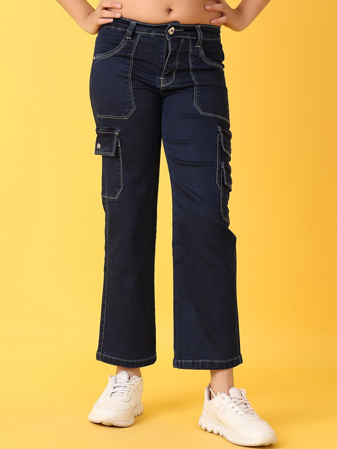 

V-Mart Girls Highly Distressed Jeans, Blue