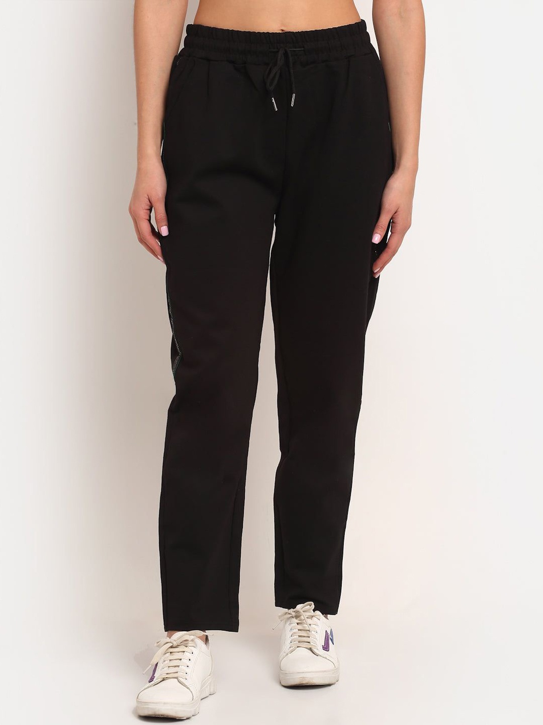

Global Republic Women Mid Rise Track Pants, Black