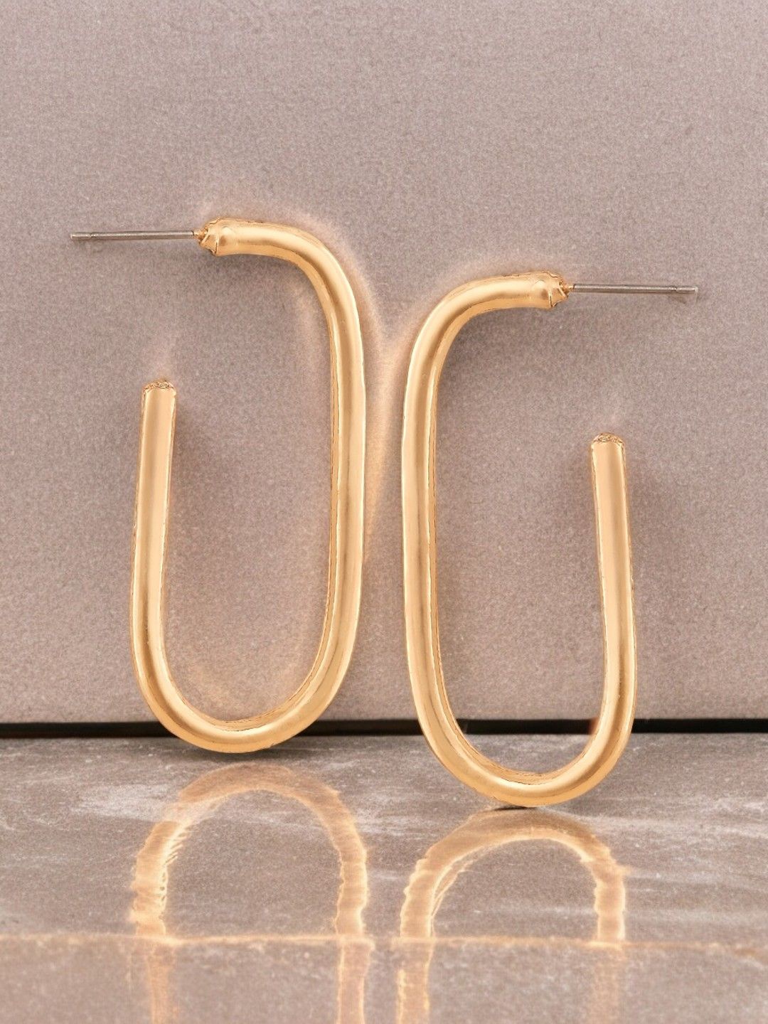 

OOMPH Geometric Half Hoop Earrings, Gold