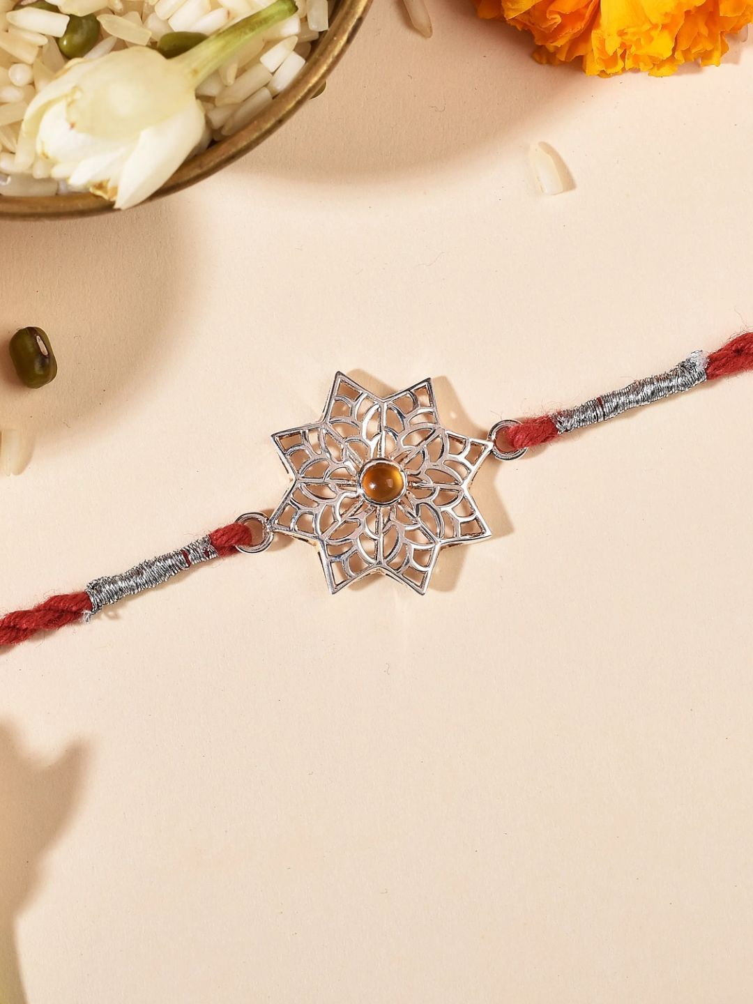 

fnp Ethereal Onyx 925 Silver Rakhi Kids Collection, Maroon