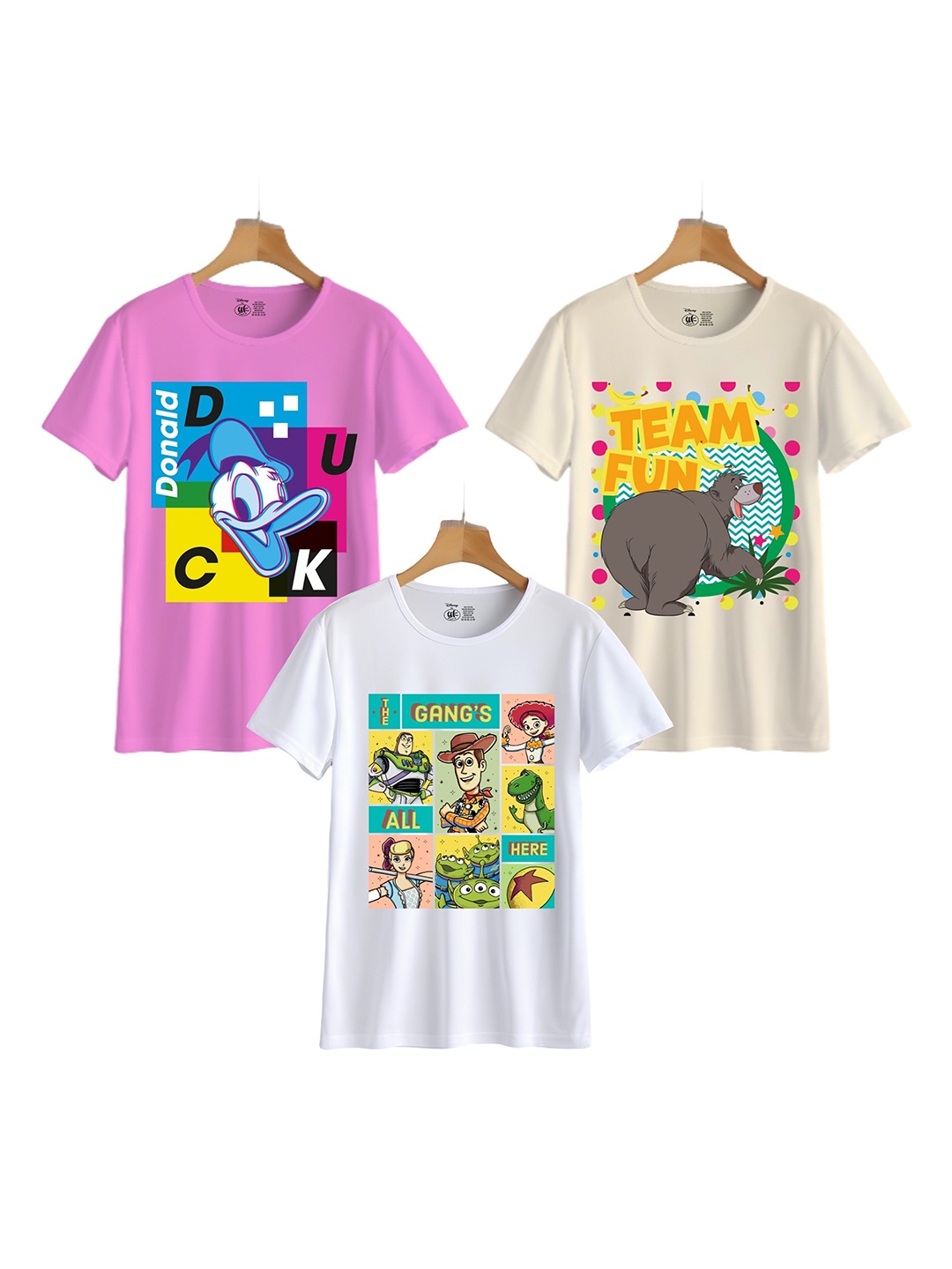 

YK Disney Boys 3 Printed Pockets T-shirt, Multi