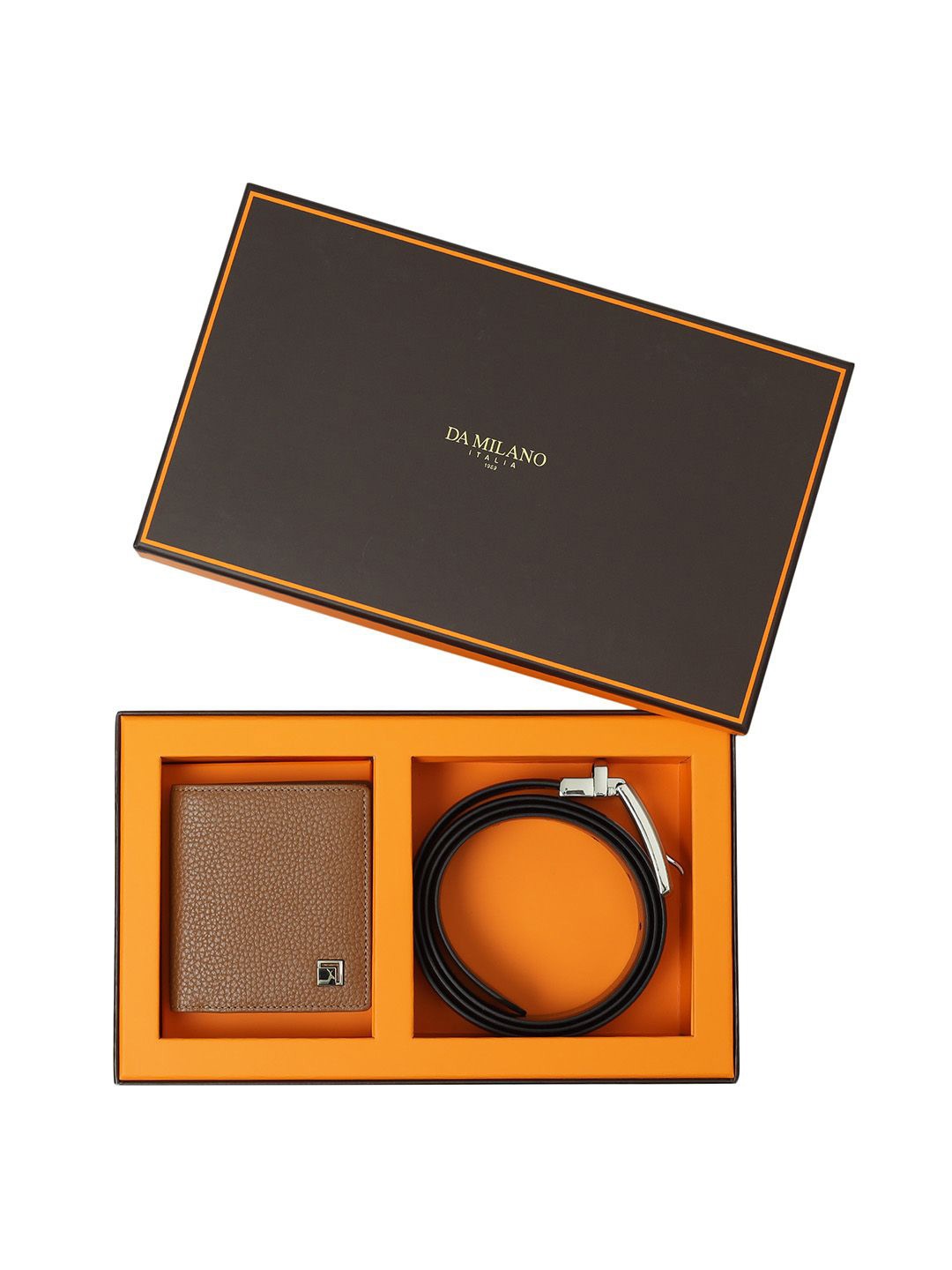

Da Milano Men Accessory Gift Set of Wallet and Belt, Brown