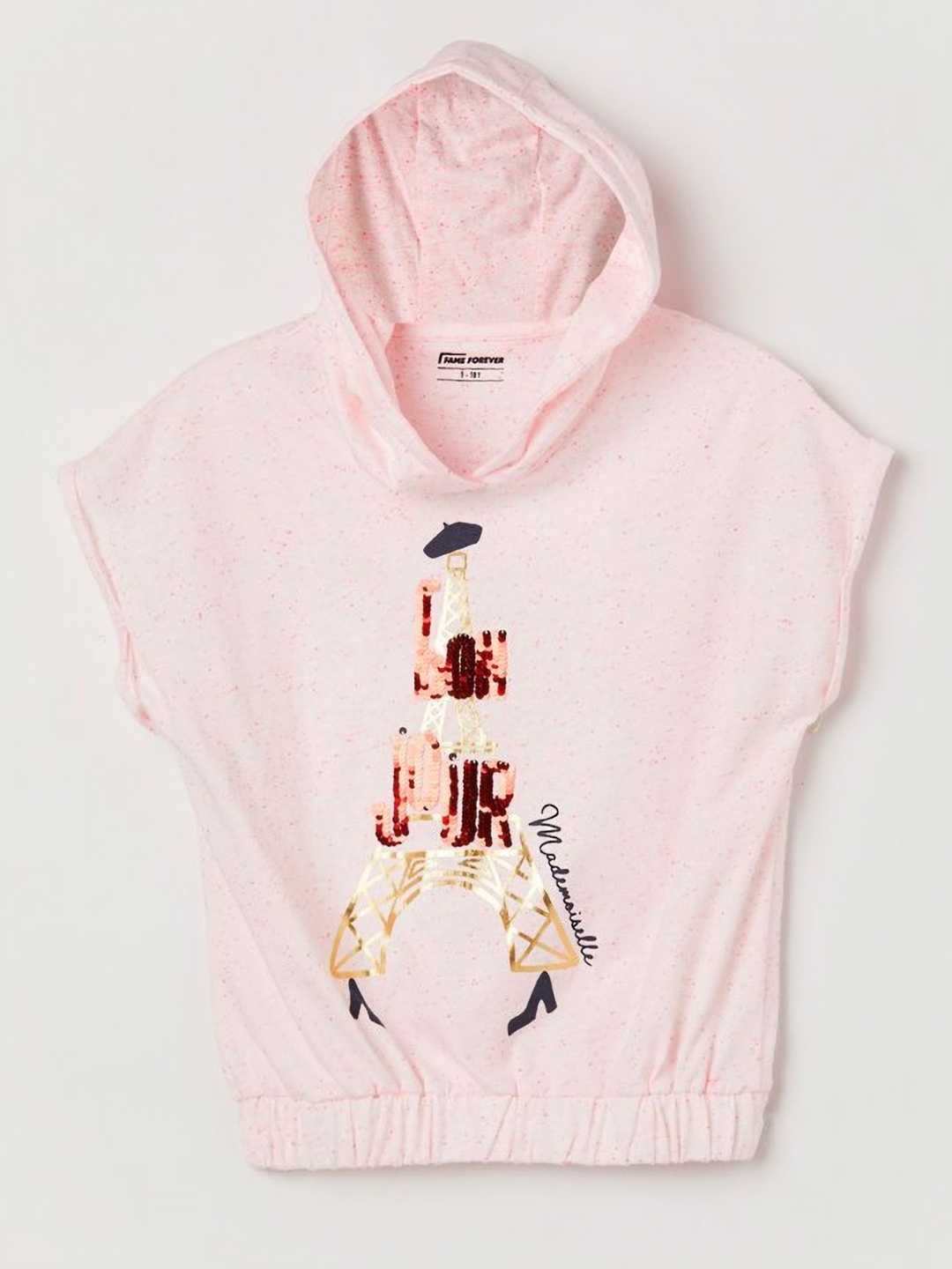 

Fame Forever by Lifestyle Girls Printed Extended Sleeves Tropical T-shirt, Off white