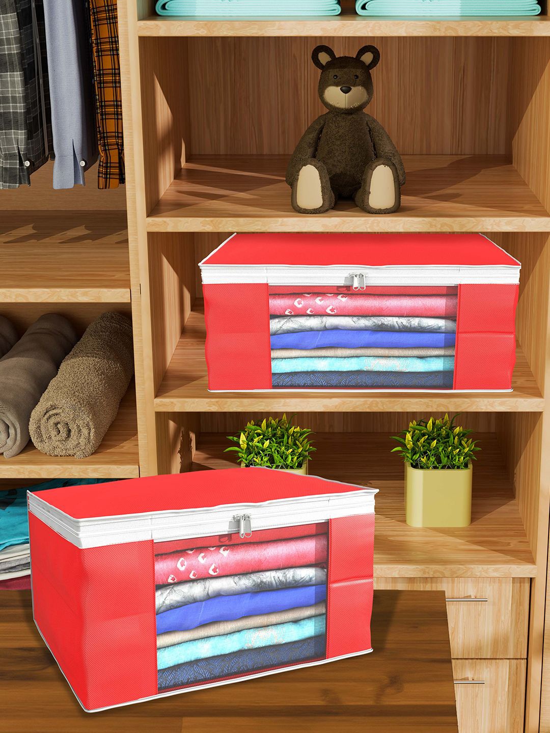 

Kuber Industries Red Set of 24 Regular Drawer Organiser Organisers