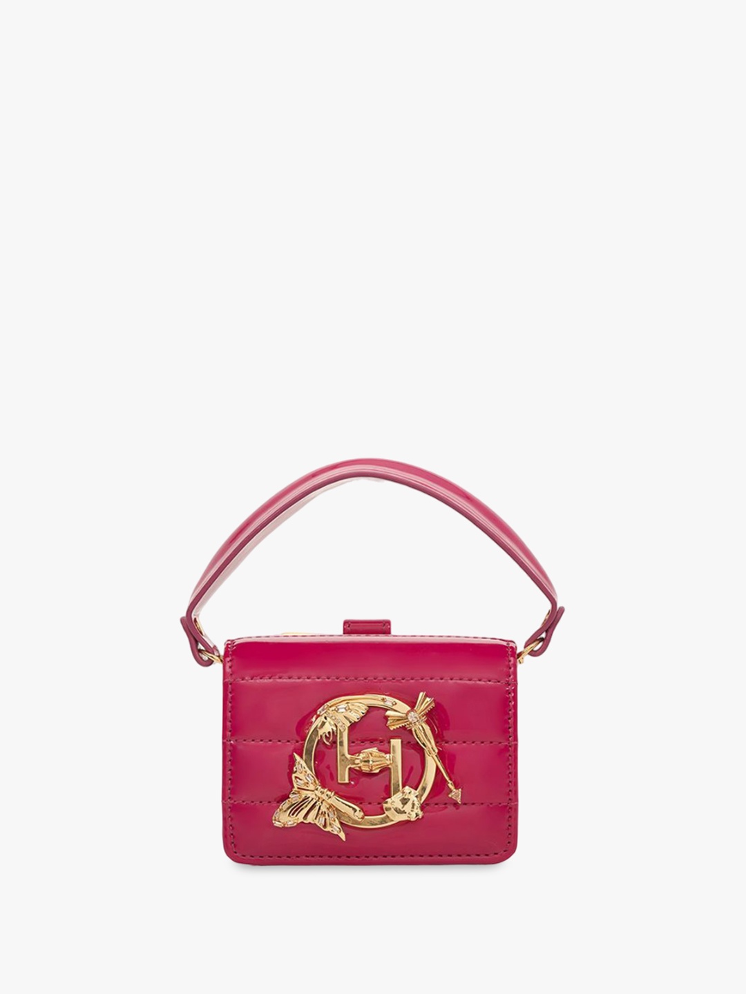 

Outhouse Leather Structured Handheld Bag with Bow Detail, Pink