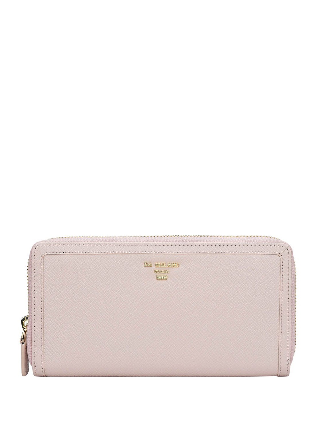 

Da Milano Women Leather Zip Around Wallet, Pink