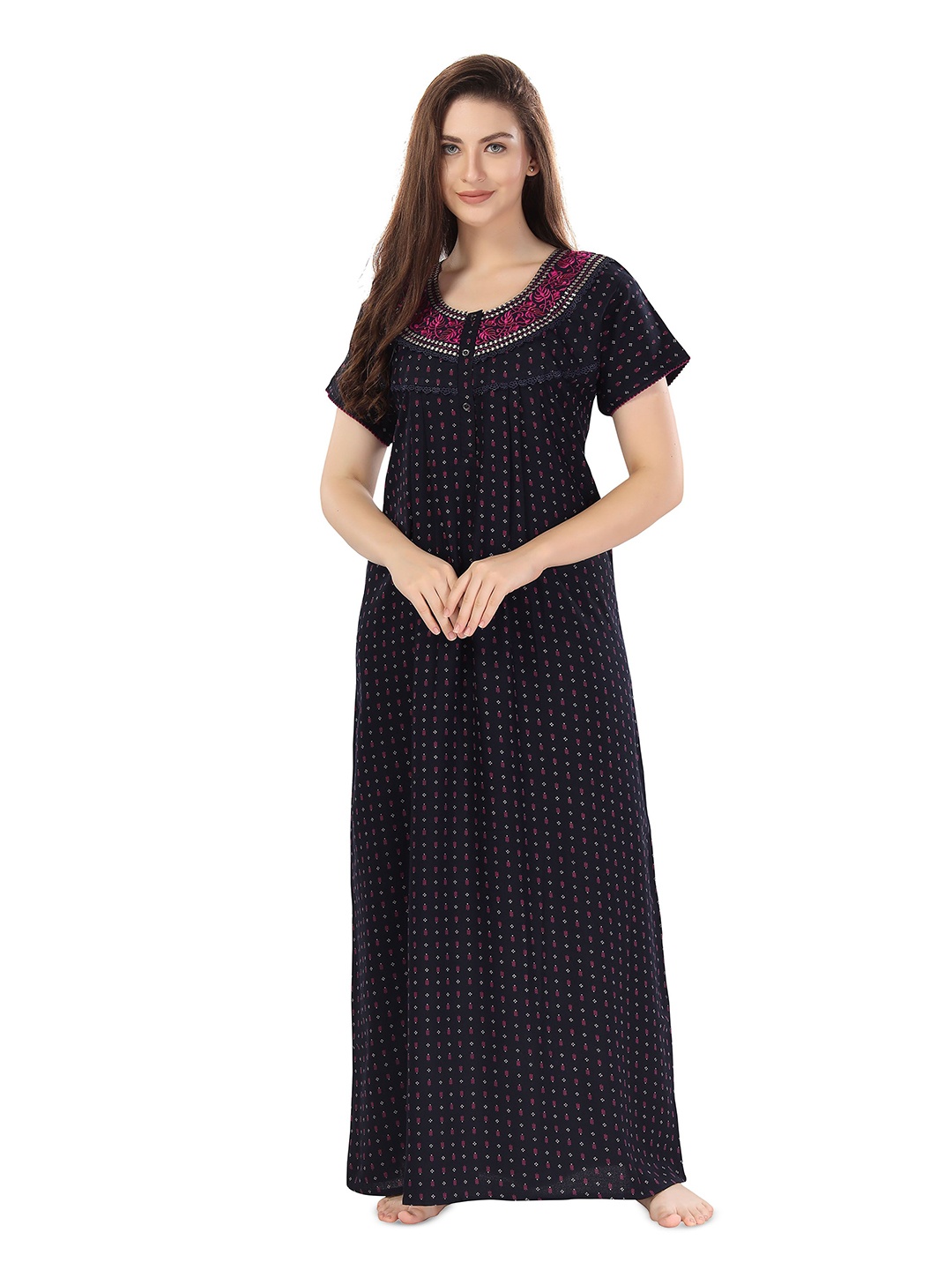 

Soulemo Printed Maxi Nightdress, Black