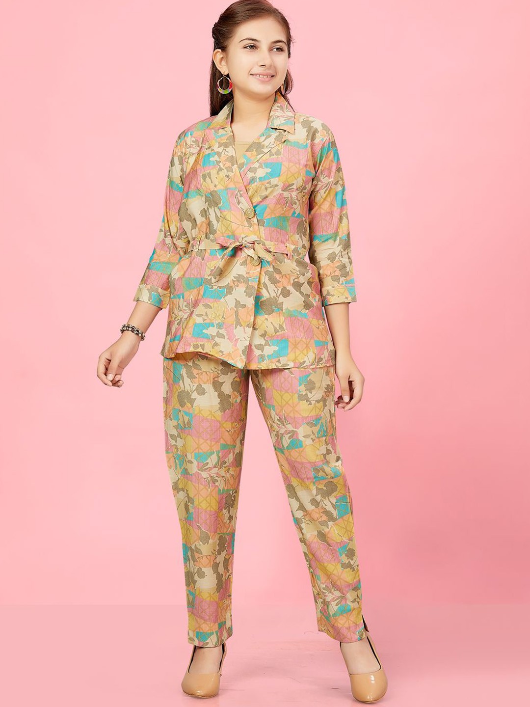 

BAESD Girls Printed Clothing Set, Peach