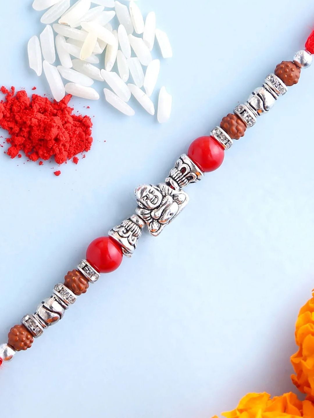 

fnp Zen Tranquility Rakhi Traditional Kundan, Silver