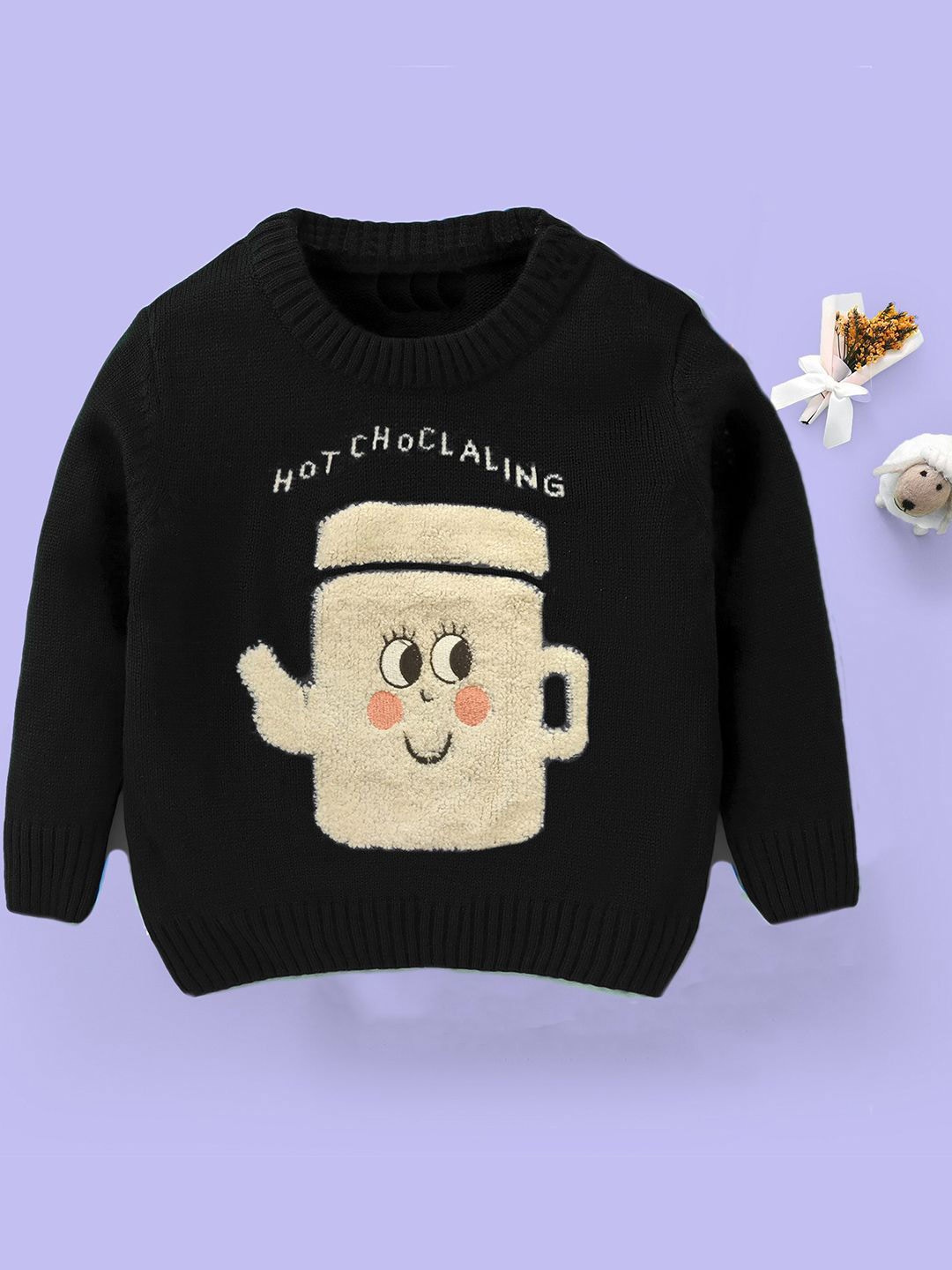 

Bold N Elegant Unisex Kids Embroidered Pullover, Black