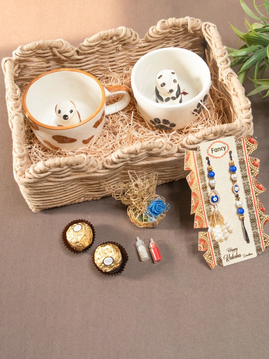 

ArteCasa Meow & Woof Rakhi Hamper, Cream