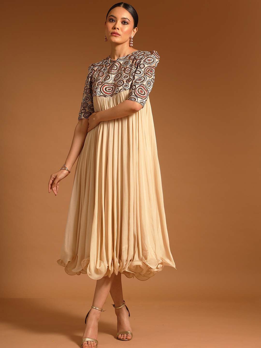 

Sejal Kamdar Tie-Up Neck Crepe A-Line Midi Dress, Assorted