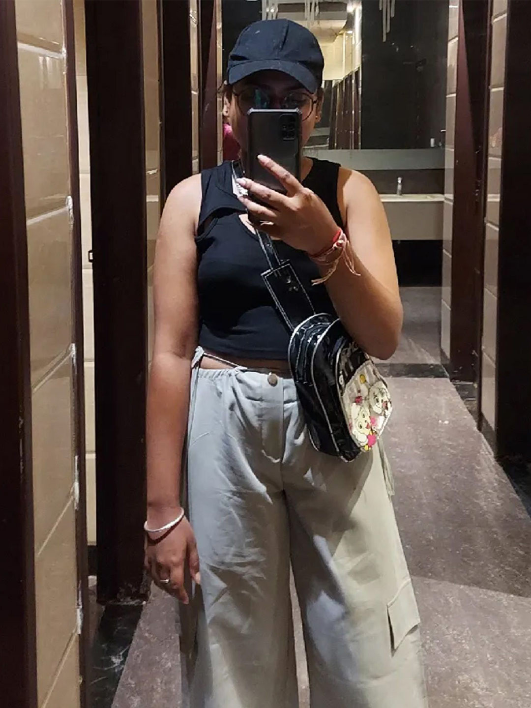 

LULU & SKY Women Solid Round Neck Cotton Top, Black