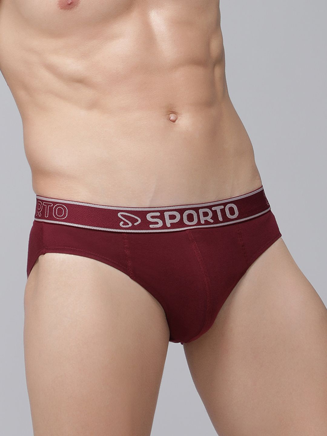 

SPORTO Cotton Mid-Rise Basic Briefs SP-BRI-M1010-MA-XL-1PC, Maroon