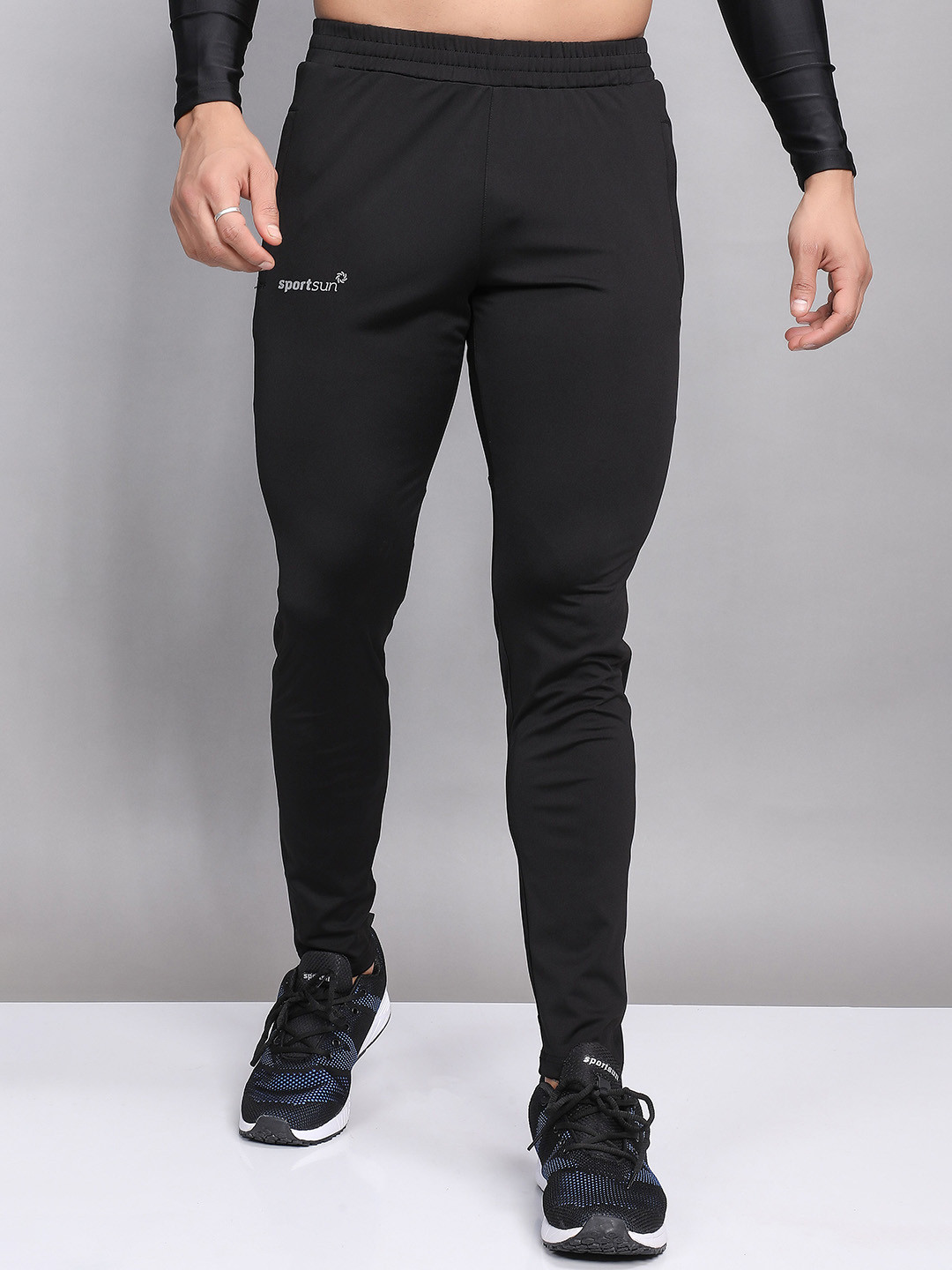 

SPORT SUN Men Mid Rise Track Pants, Black