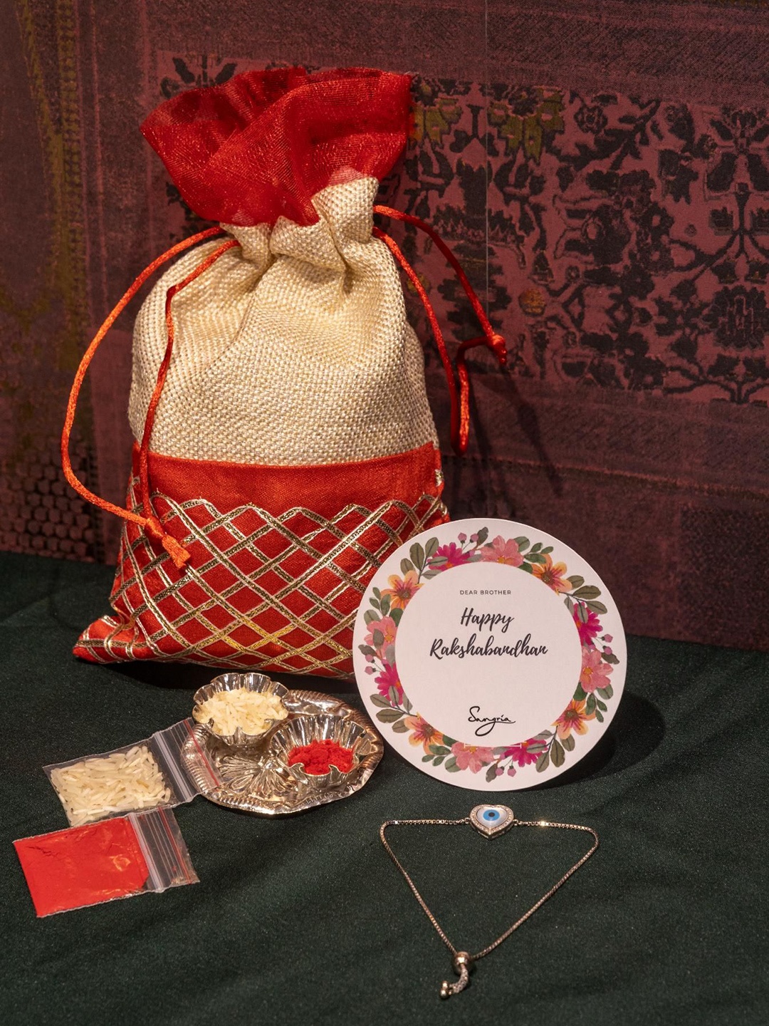 

Sangria 925 Sterling Silver Rakhi Gift Set