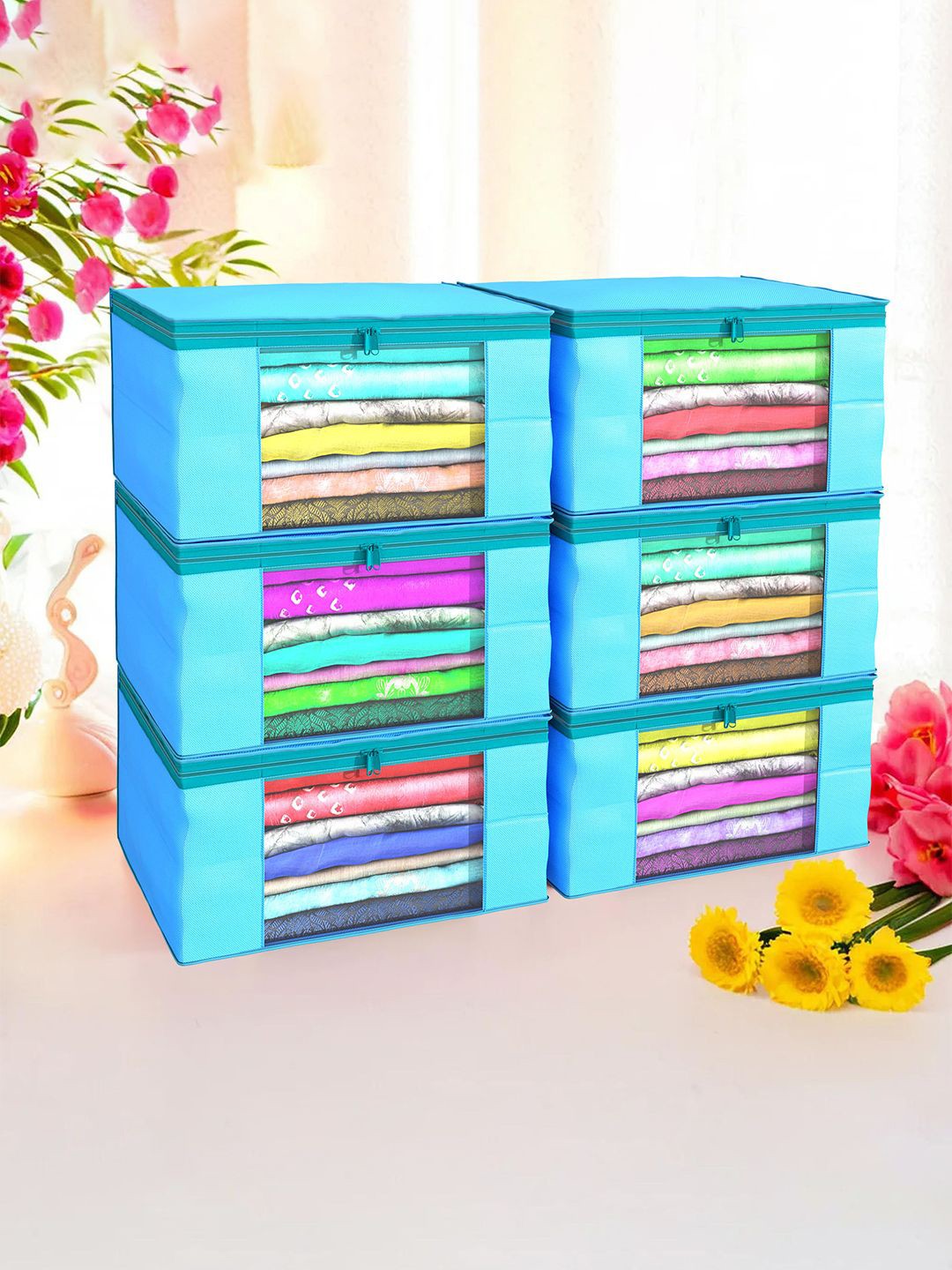 

Kuber Industries Blue Set of 6 Regular Drawer Organiser Organisers
