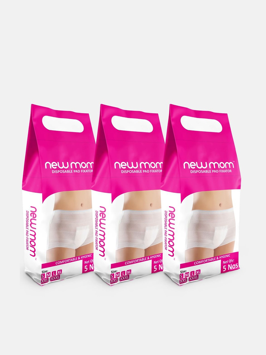 

NEWMOM Pack Of 3 Disposable Pads Fixator- 15 Nos, White