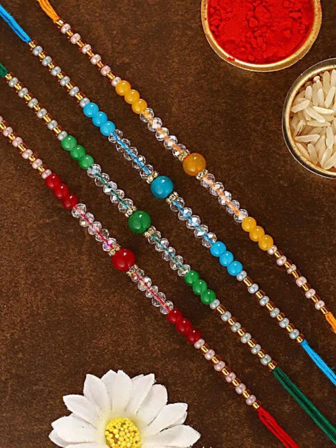 

fnp Sneh Vibrant Beads Rakhi Set Lumba Rakhis, Blue