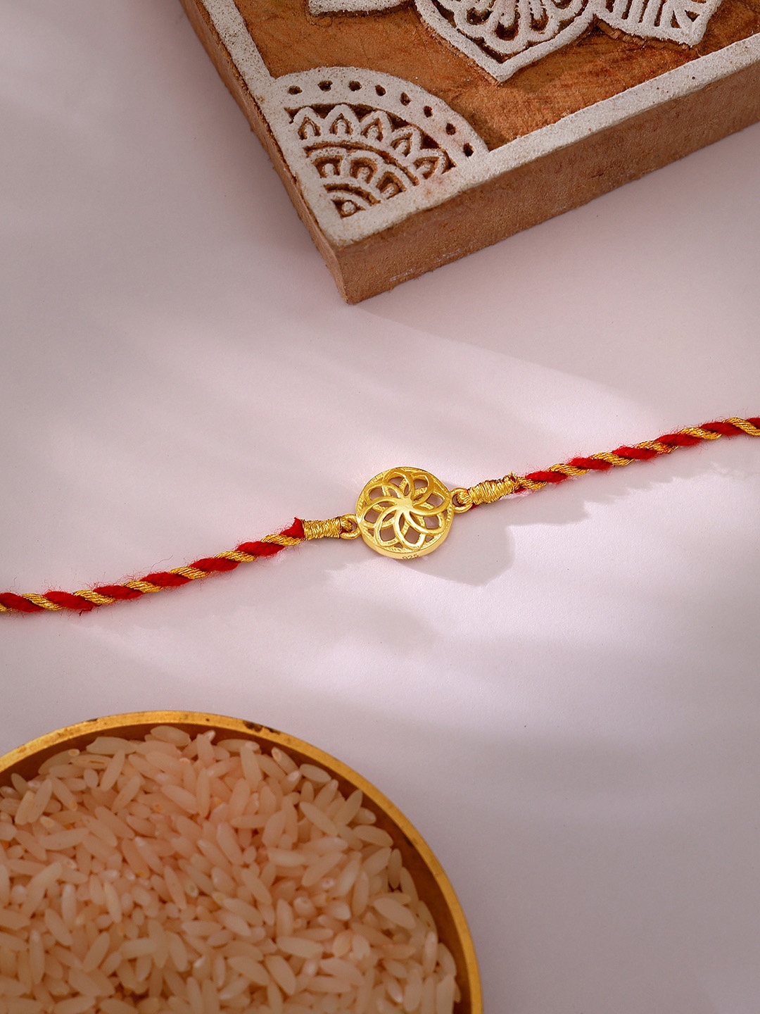 

GIVA Men Gold-Plated & Red Rakhi