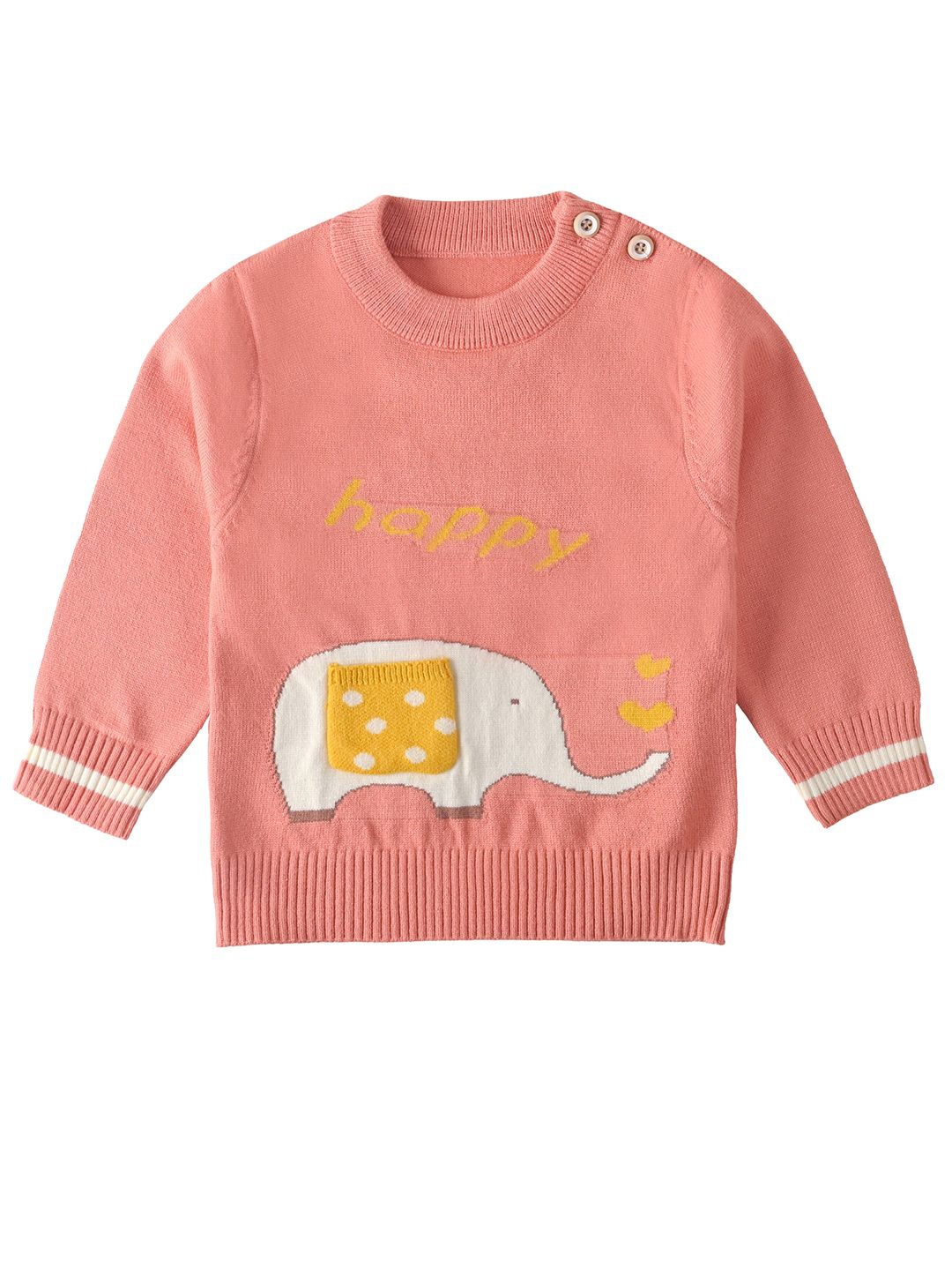 

Bold N Elegant Unisex Kids Striped Pullover, Peach