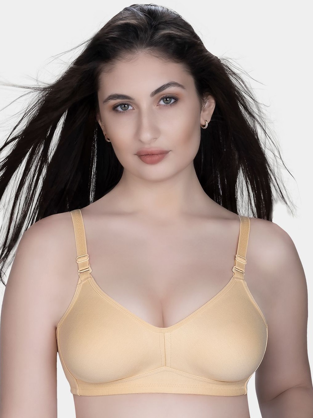 

Trylo Riza Minimizer Cotton Fabric Non-Padded Non-Wired Seamless Molded Bra, Cream