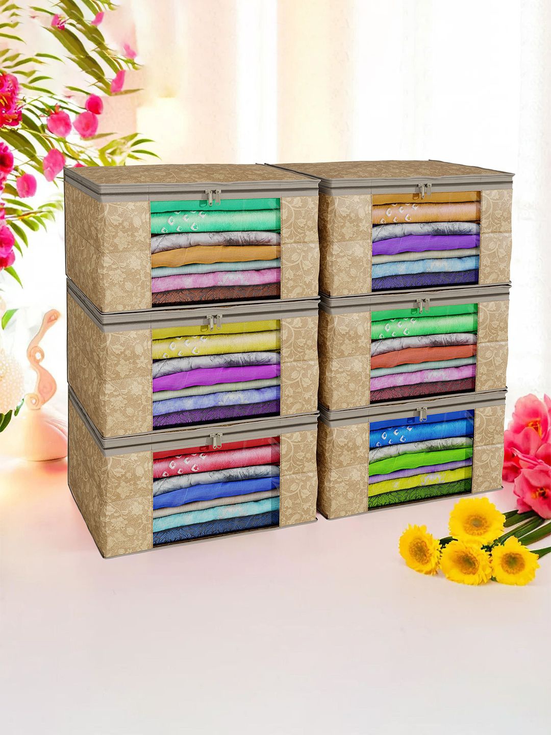 

Kuber Industries Brown Set of 6 Regular Drawer Organiser Organisers