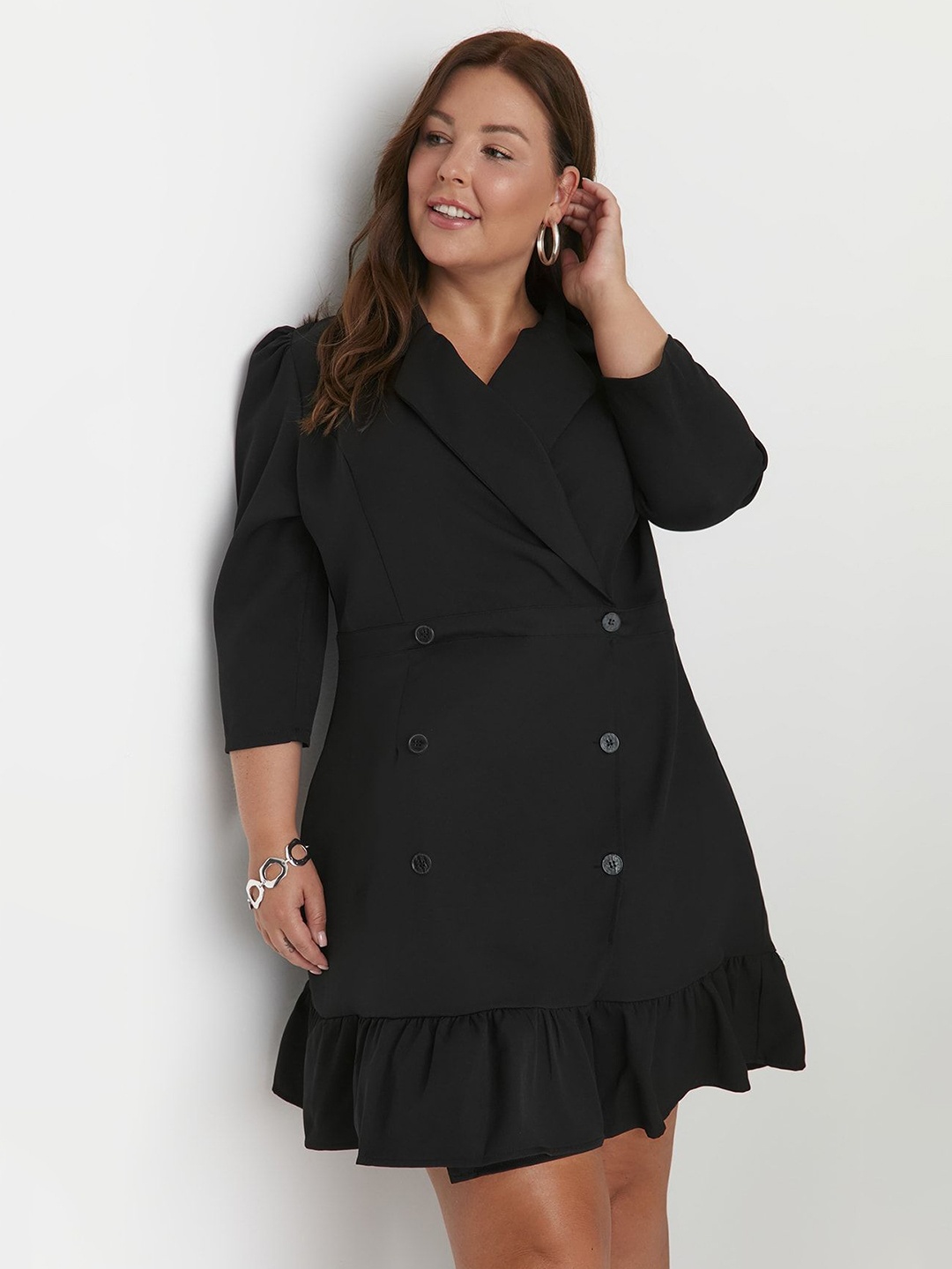 

Trendyol Shirt Collar Blazer Dresses, Black