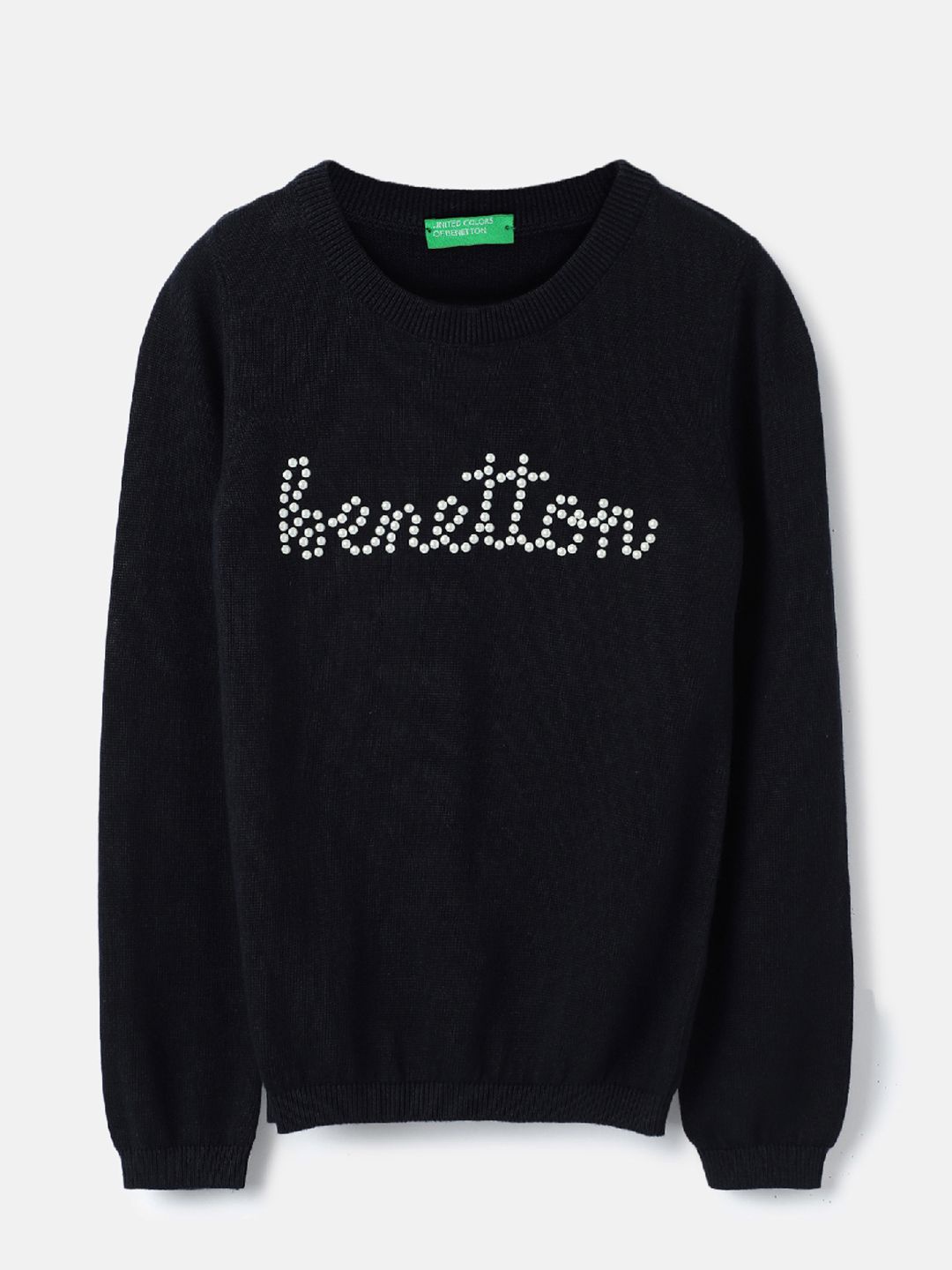 

United Colors of Benetton Girls Typography Pullover, Blue