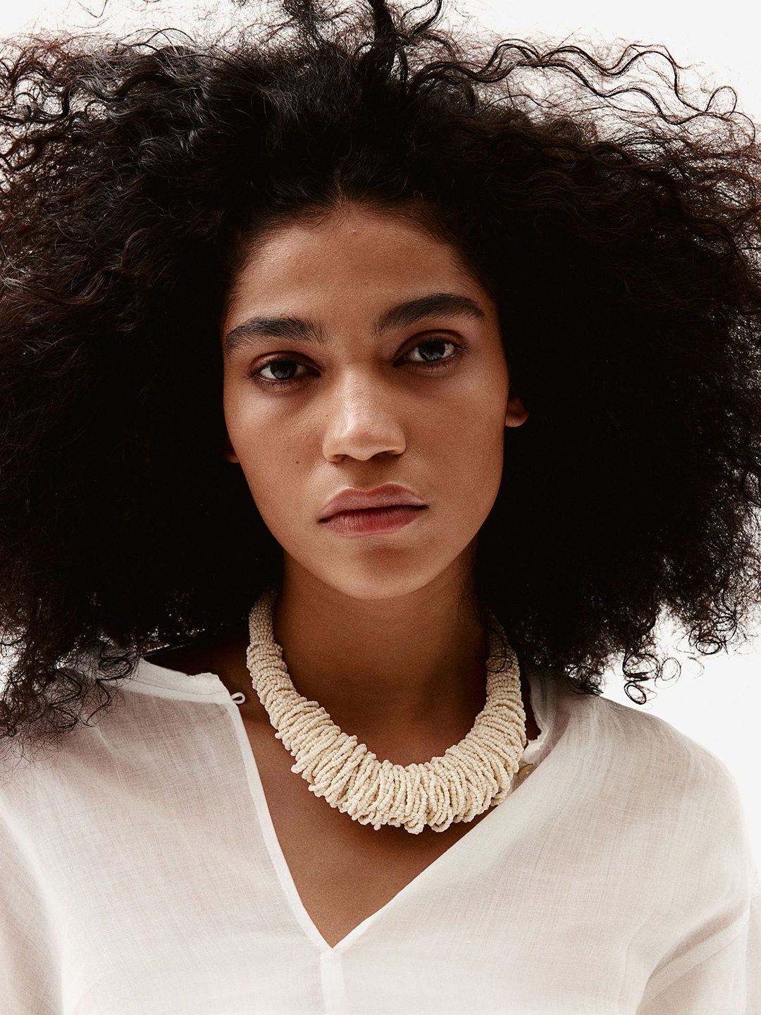 

H&M Glass-Bead Necklace, White
