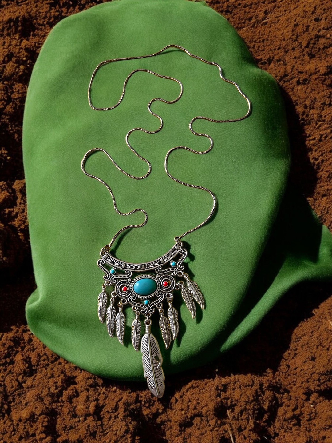 

JEWELWATI Silver Plated Artificial Beads Tribal Necklace
